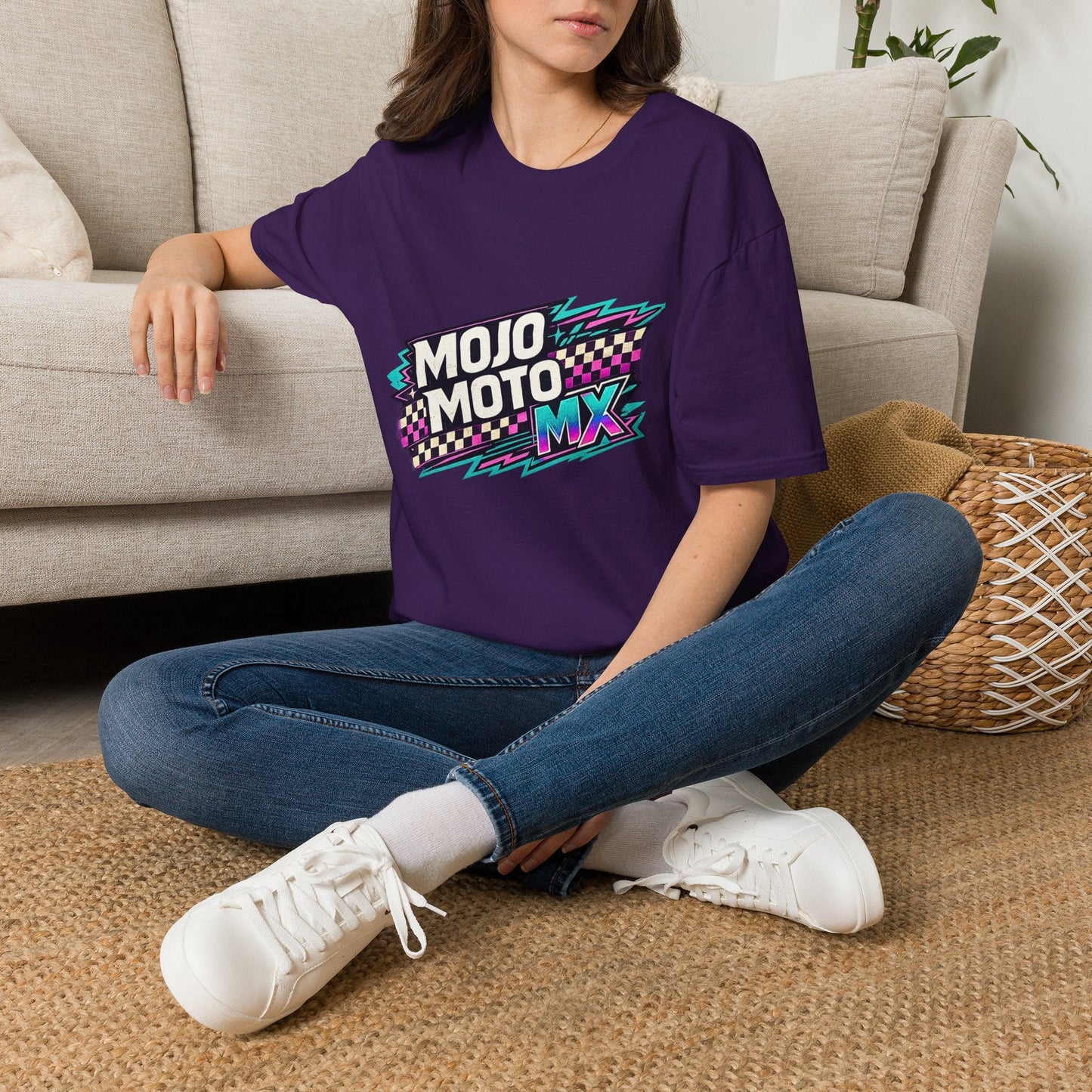 Mojo Moto MX Retro Checkered Tee - SJM Print Store