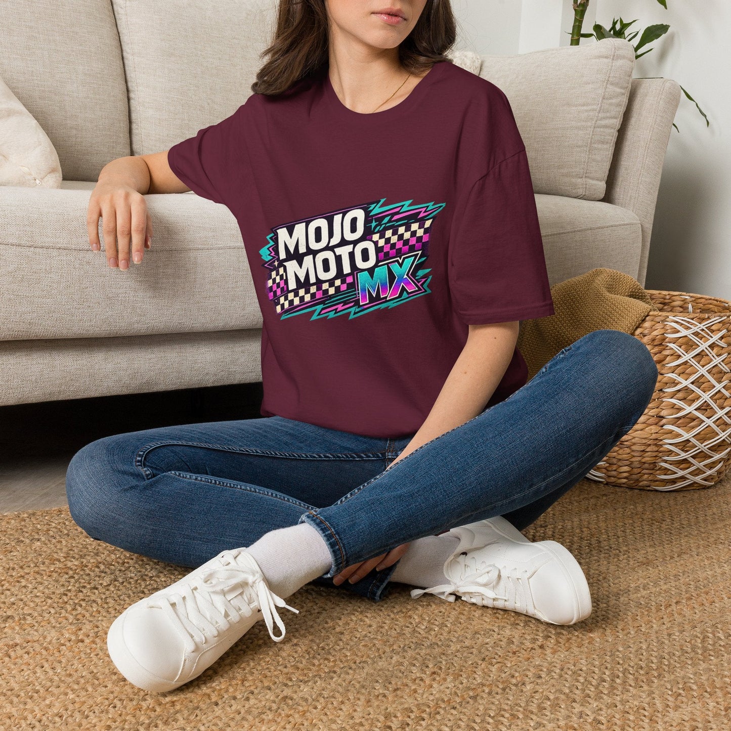Mojo Moto MX Retro Checkered Tee - SJM Print Store