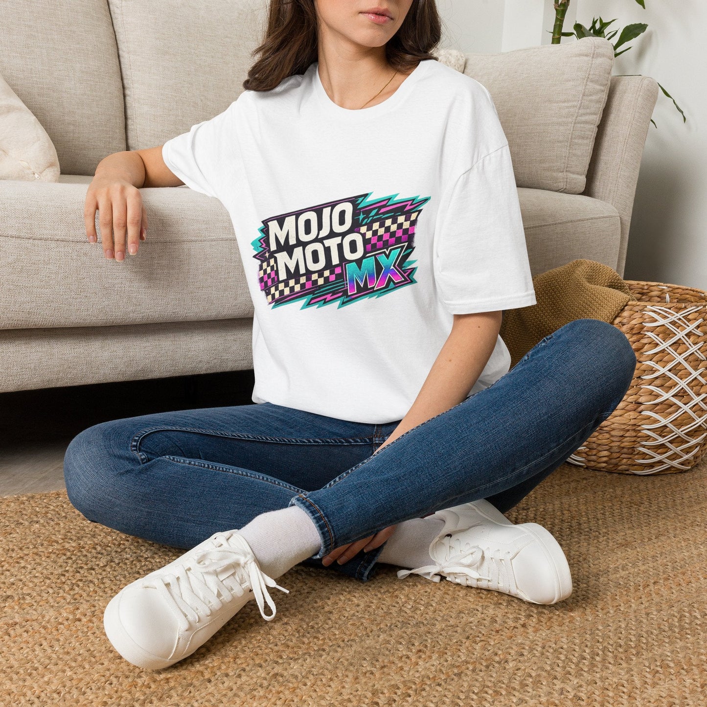 Mojo Moto MX Retro Checkered Tee - SJM Print Store