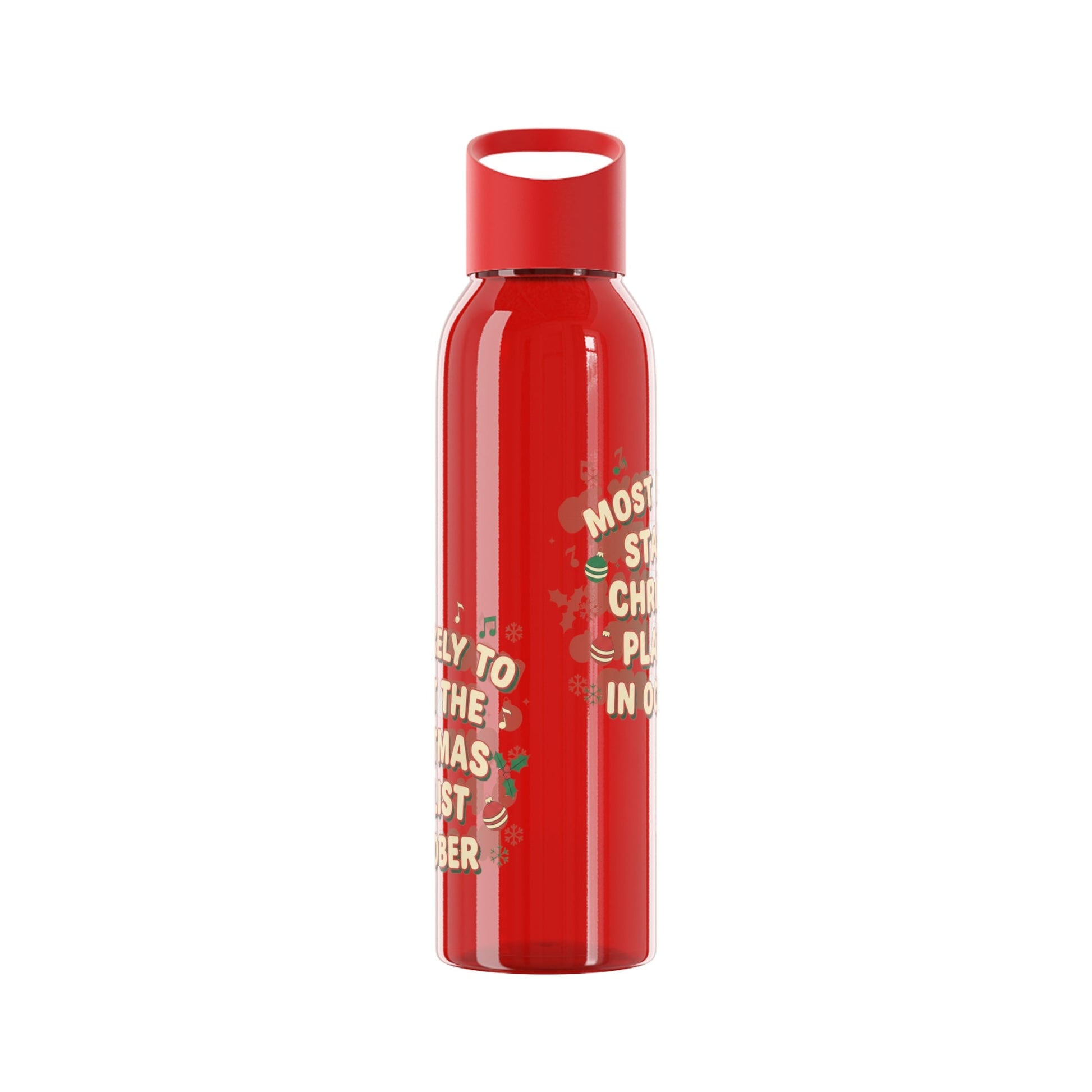 Most Likely to Start the Christmas Playlist in October Water Bottle - SJM Print Store