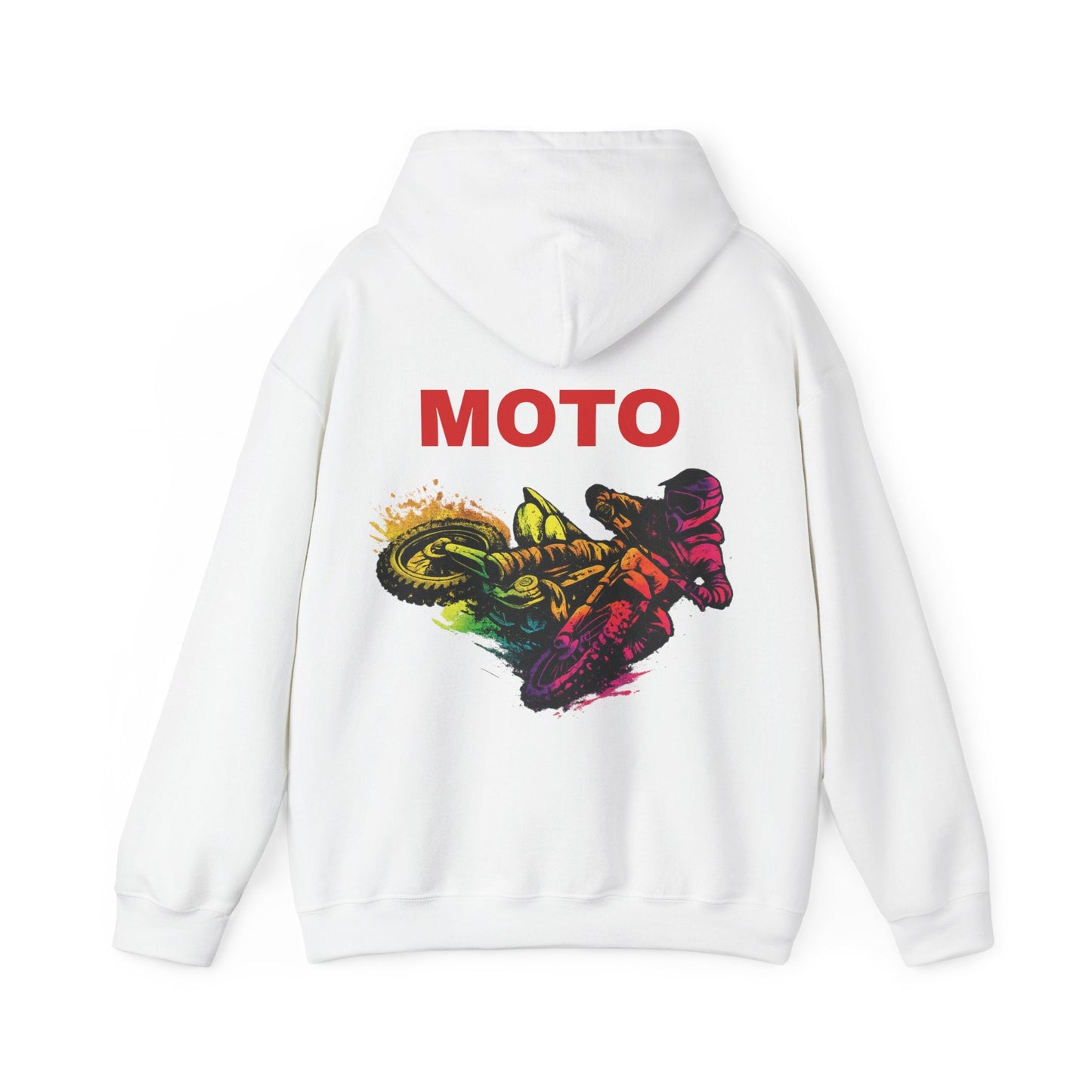 Moto Dirt Bike Hoodie Colorful Motocross Rider Pullover - SJM Print Store