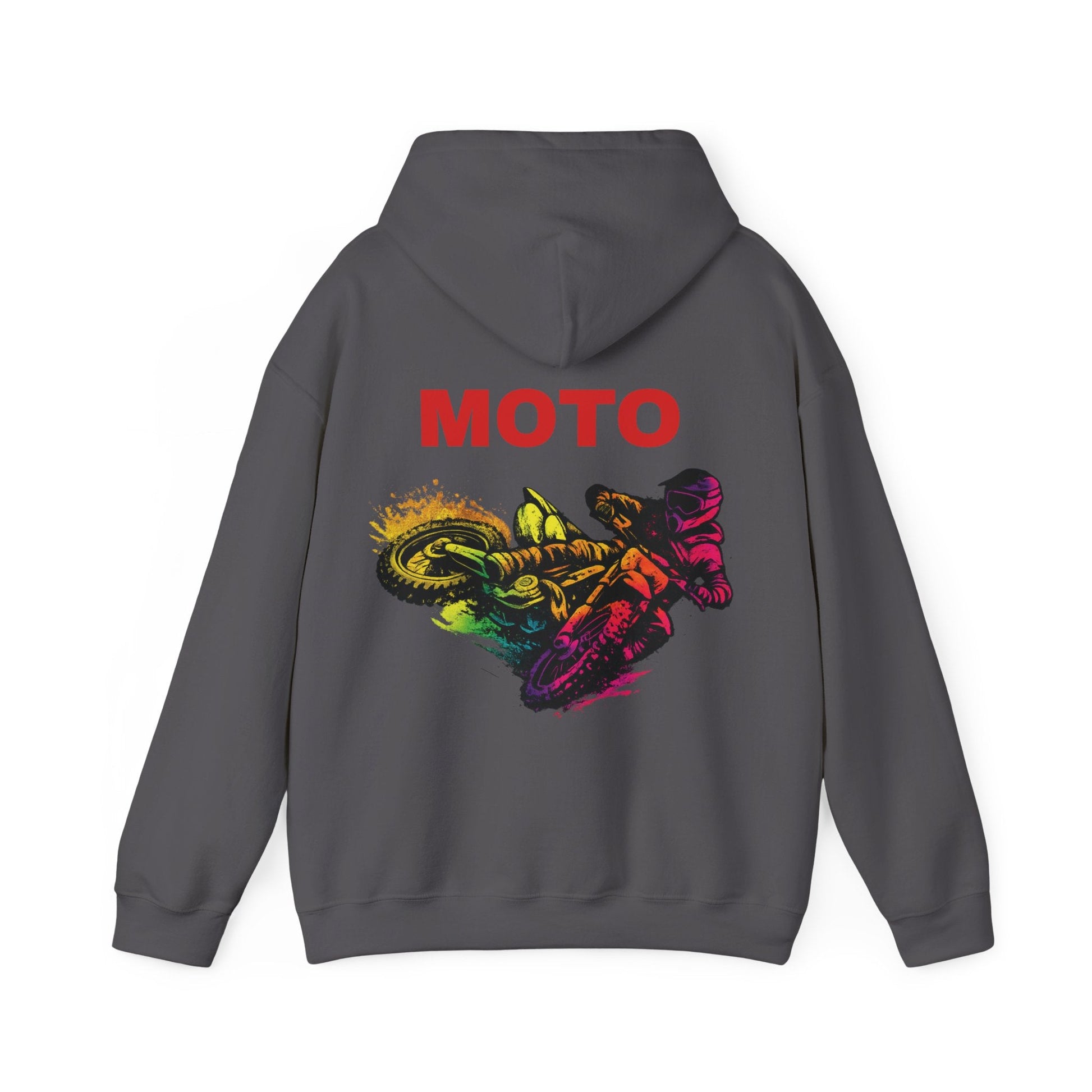 Moto Dirt Bike Hoodie Colorful Motocross Rider Pullover - SJM Print Store