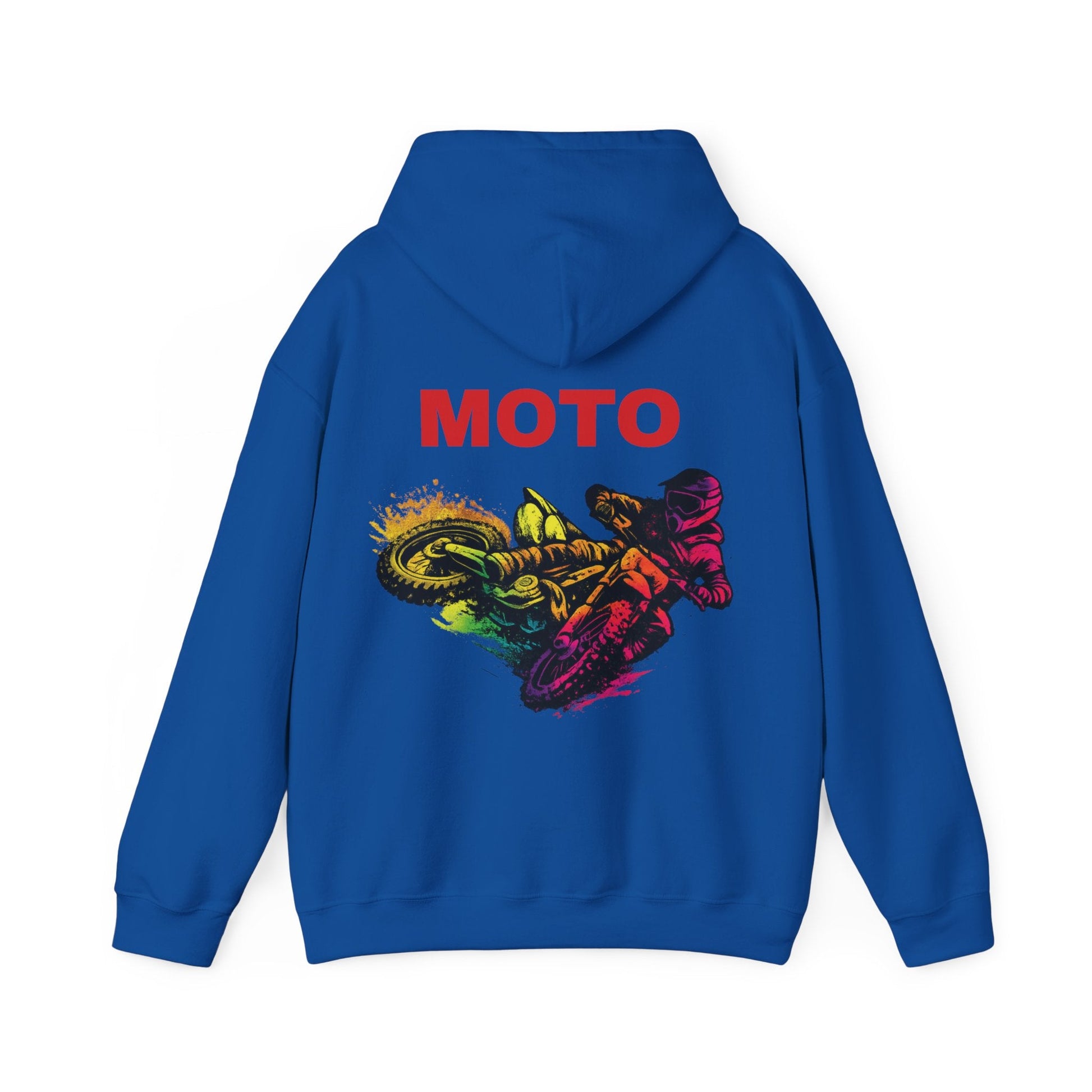 Moto Dirt Bike Hoodie Colorful Motocross Rider Pullover - SJM Print Store