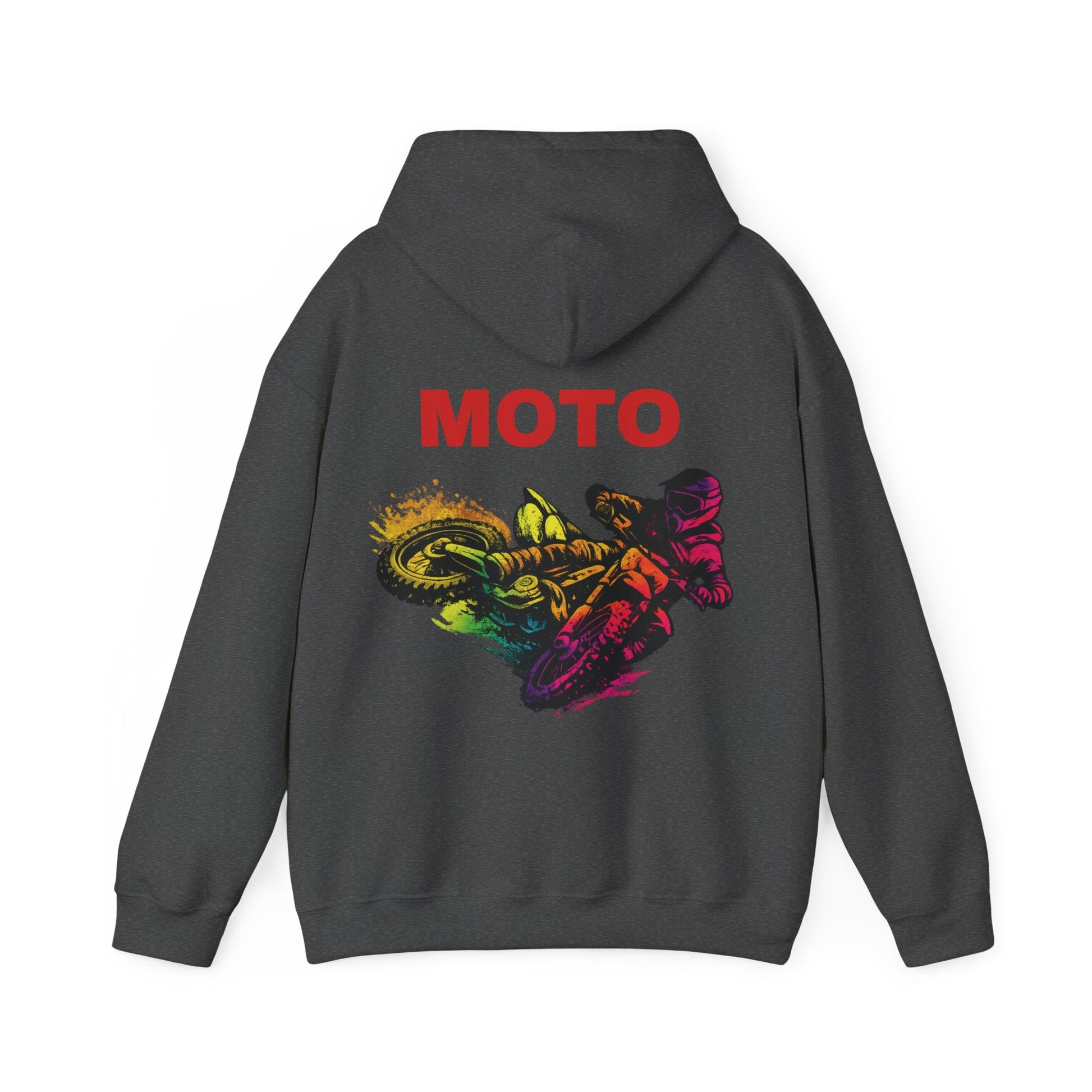 Moto Dirt Bike Hoodie Colorful Motocross Rider Pullover - SJM Print Store