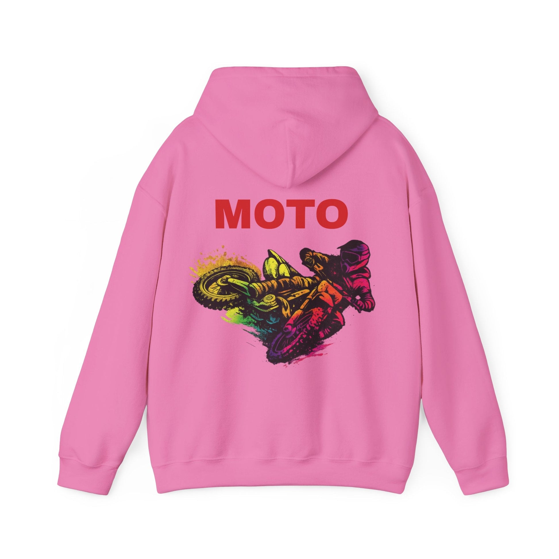 Moto Dirt Bike Hoodie Colorful Motocross Rider Pullover - SJM Print Store