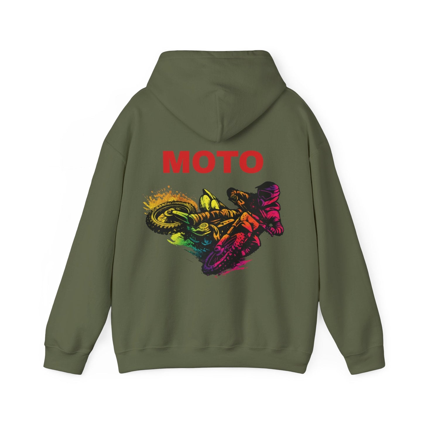 Moto Dirt Bike Hoodie Colorful Motocross Rider Pullover - SJM Print Store