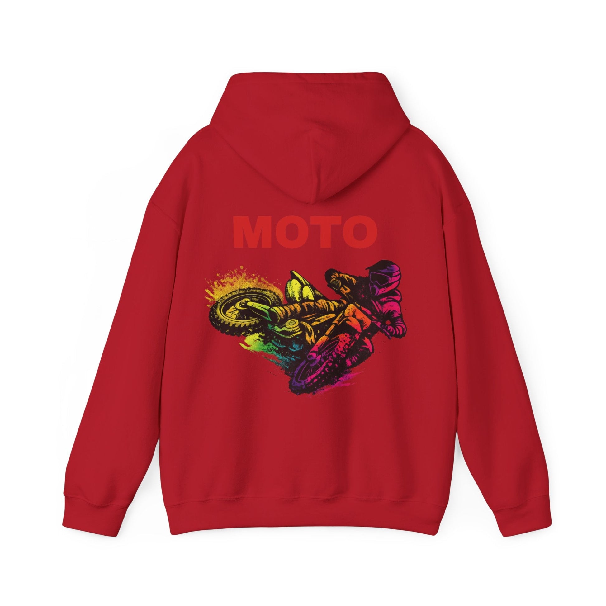 Moto Dirt Bike Hoodie Colorful Motocross Rider Pullover - SJM Print Store