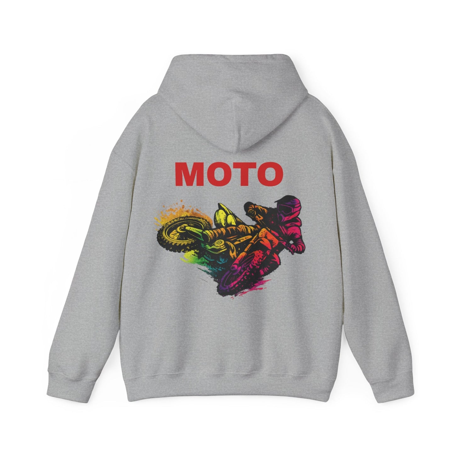 Moto Dirt Bike Hoodie Colorful Motocross Rider Pullover - SJM Print Store