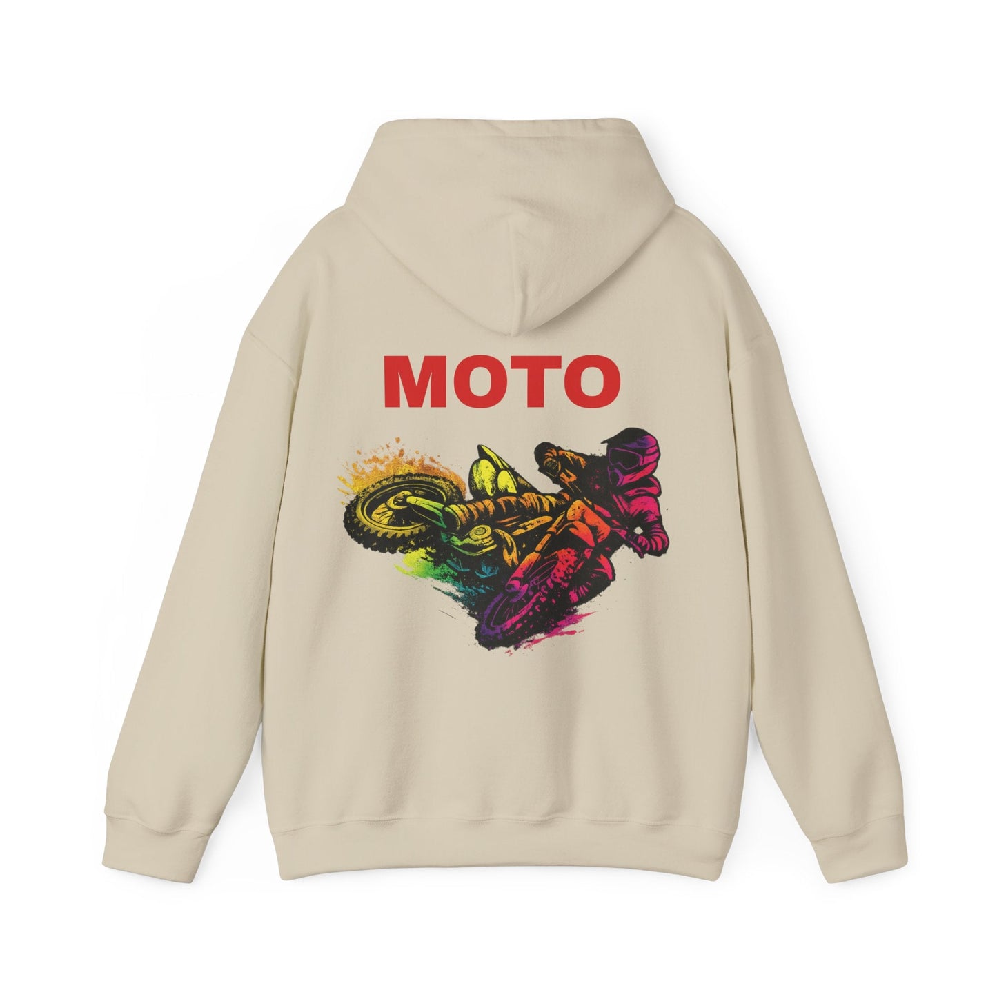 Moto Dirt Bike Hoodie Colorful Motocross Rider Pullover - SJM Print Store