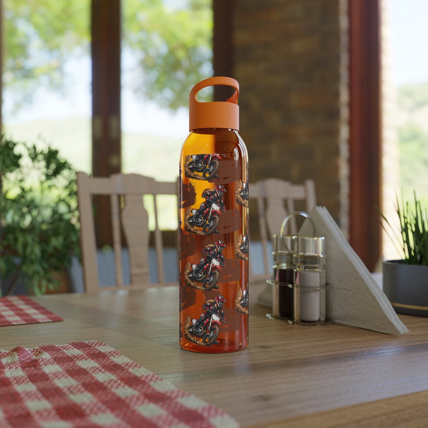 Moto Water Bottle Female Motocross Rider Pattern Water Bottle - SJM Print Store
