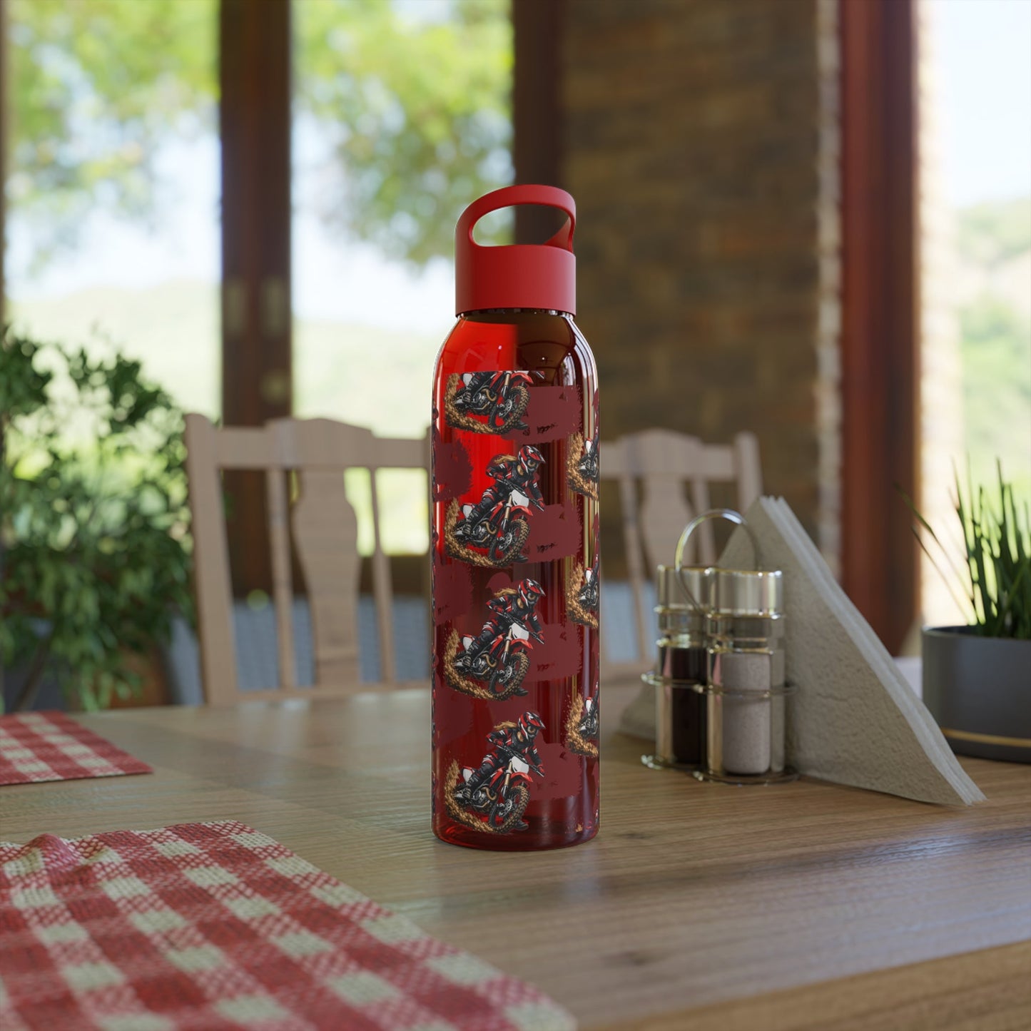 Moto Water Bottle Female Motocross Rider Pattern Water Bottle - SJM Print Store