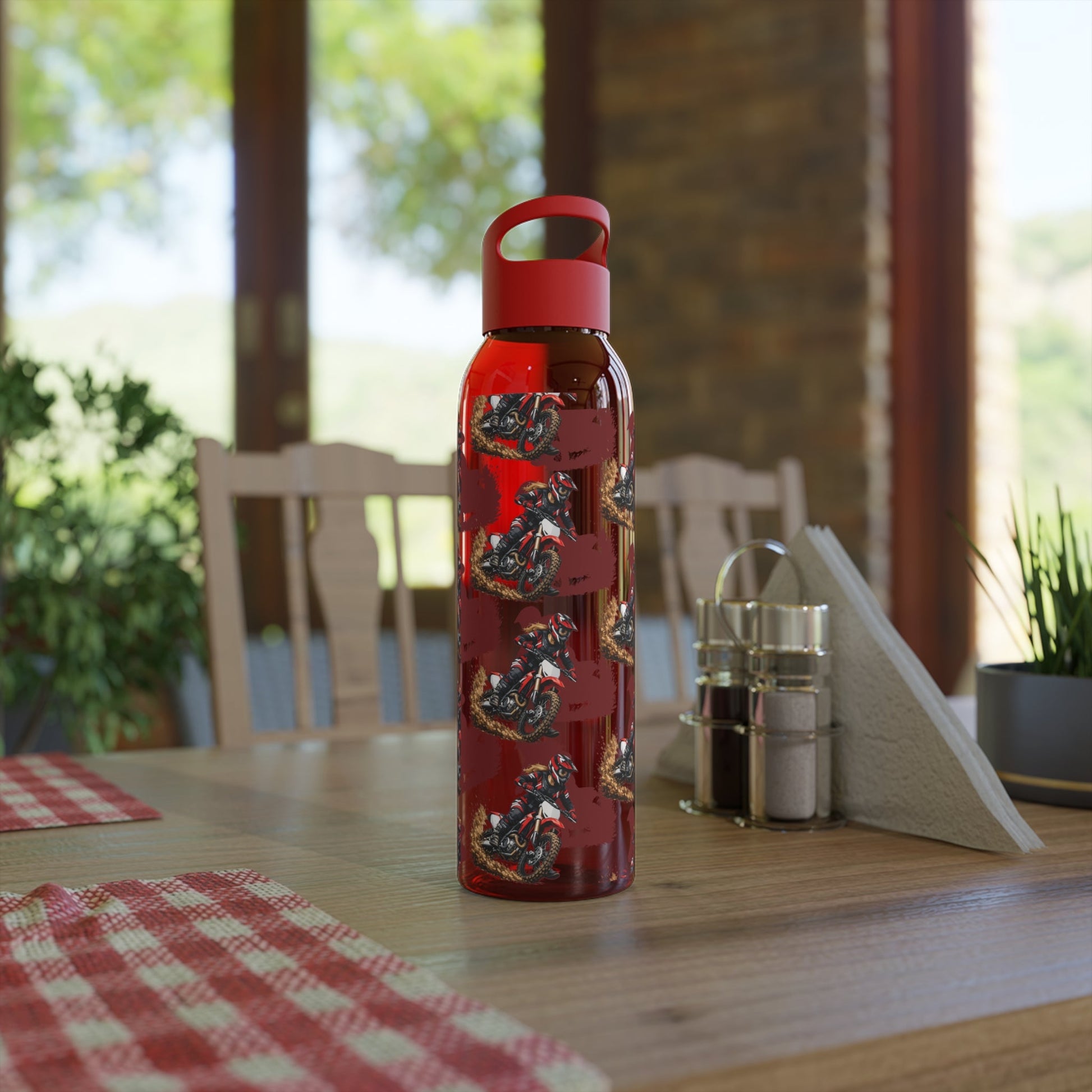 Moto Water Bottle Female Motocross Rider Pattern Water Bottle - SJM Print Store
