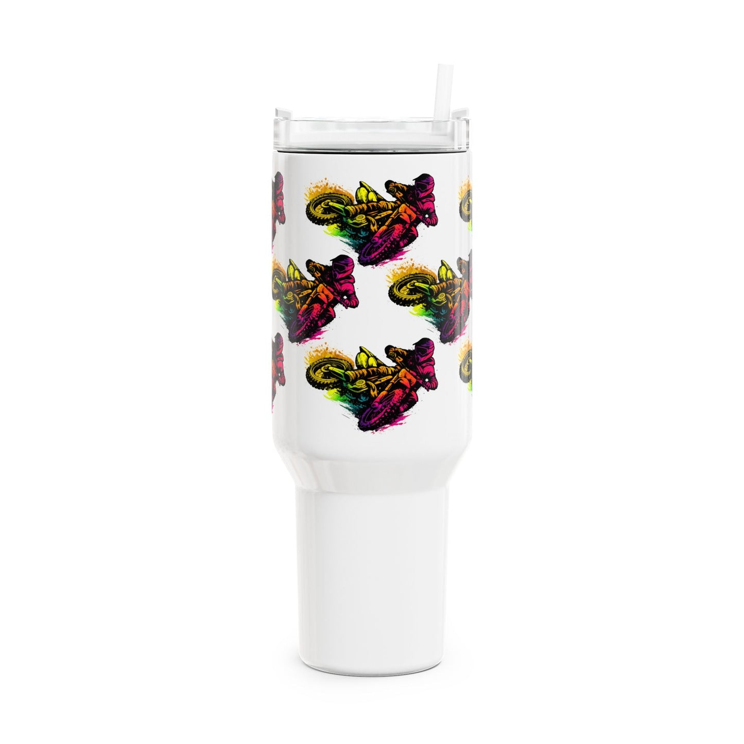Motocross 40oz Insulated Tumbler Vibrant Moto Mug - SJM Print Store