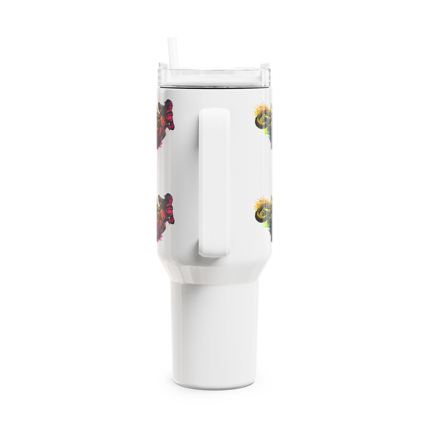Motocross 40oz Insulated Tumbler Vibrant Moto Mug - SJM Print Store