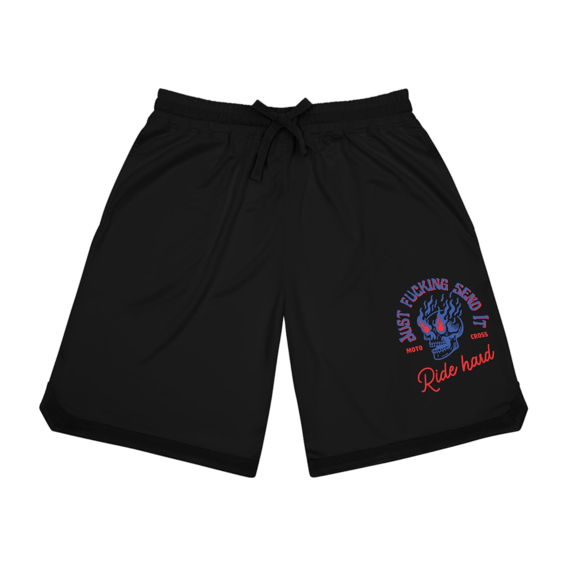 Motocross Just F'ing Send It Basketball Rib Shorts with Pockets - SJM Print Store