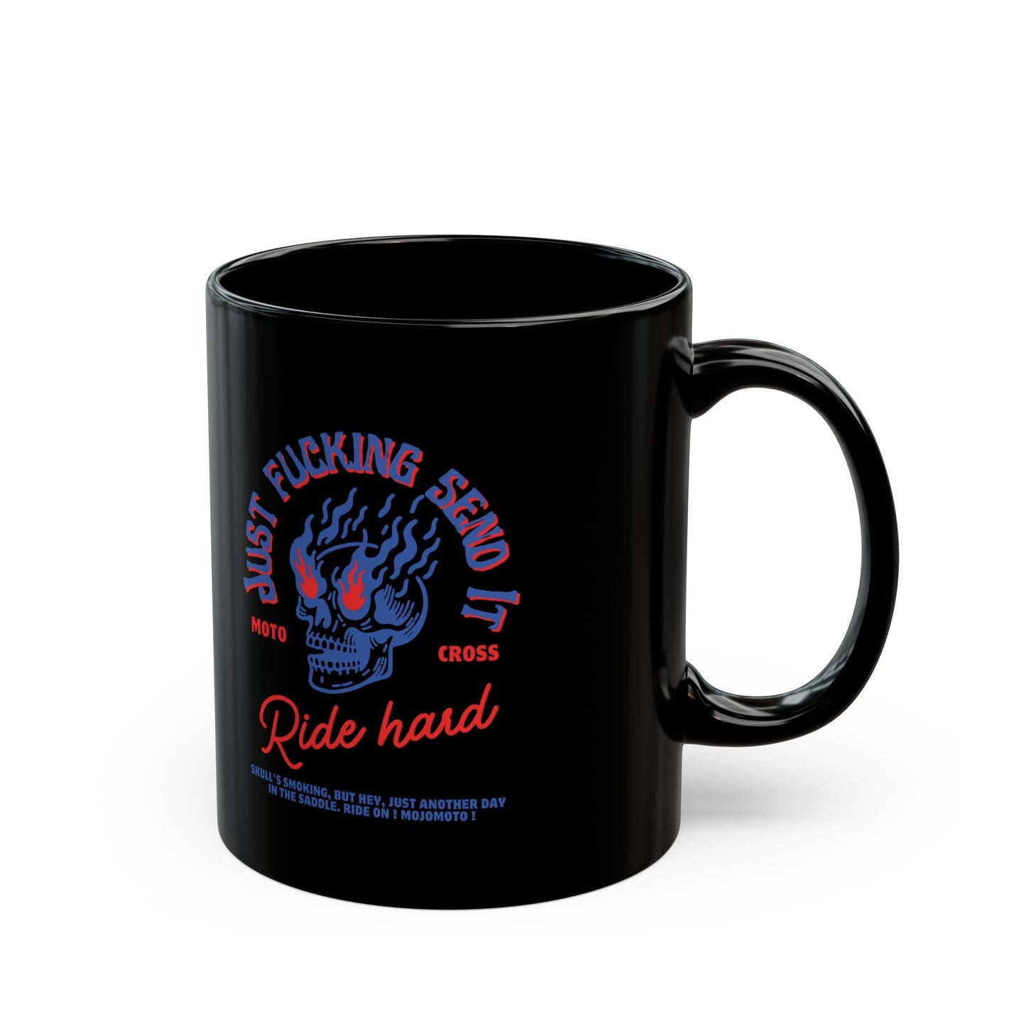 Motocross Mug, Hard Ride Black Coffee Mug - SJM Print Store