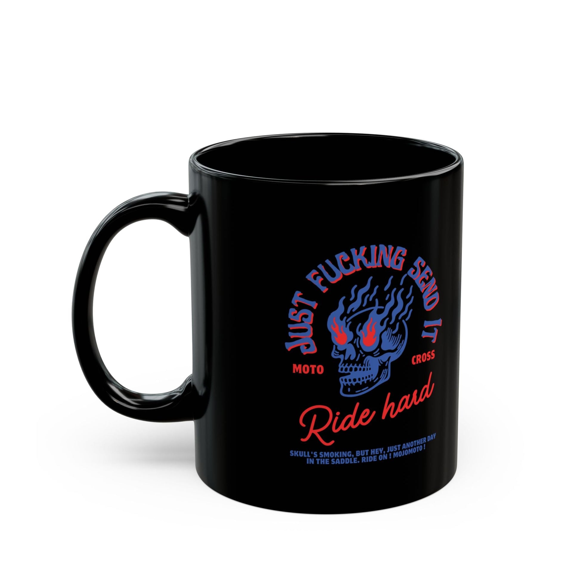 Motocross Mug, Hard Ride Black Coffee Mug - SJM Print Store