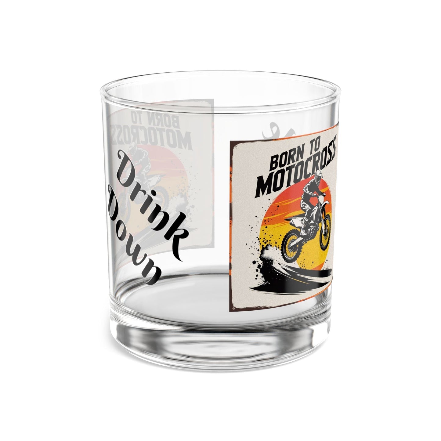 Motocross Rocks Glass - (Whiskey) Throttle Up Design - SJM Print Store