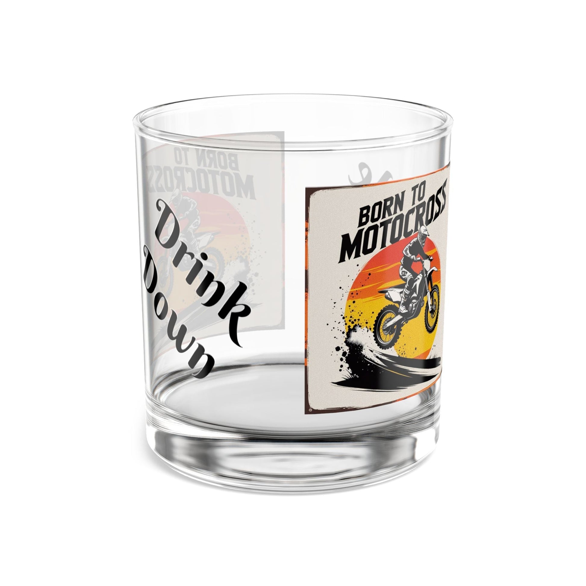 Motocross Rocks Glass - (Whiskey) Throttle Up Design - SJM Print Store