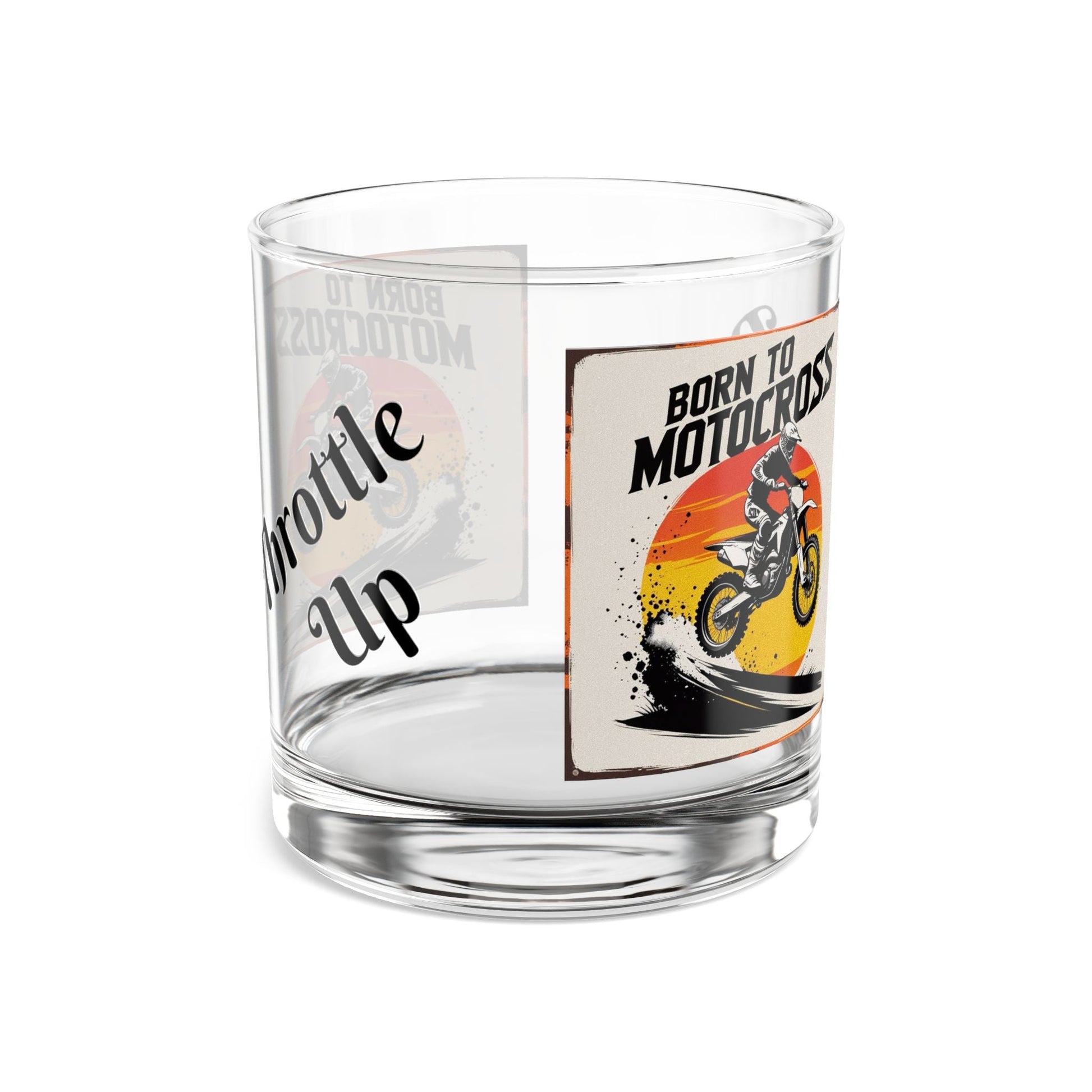 Motocross Rocks Glass - (Whiskey) Throttle Up Design - SJM Print Store