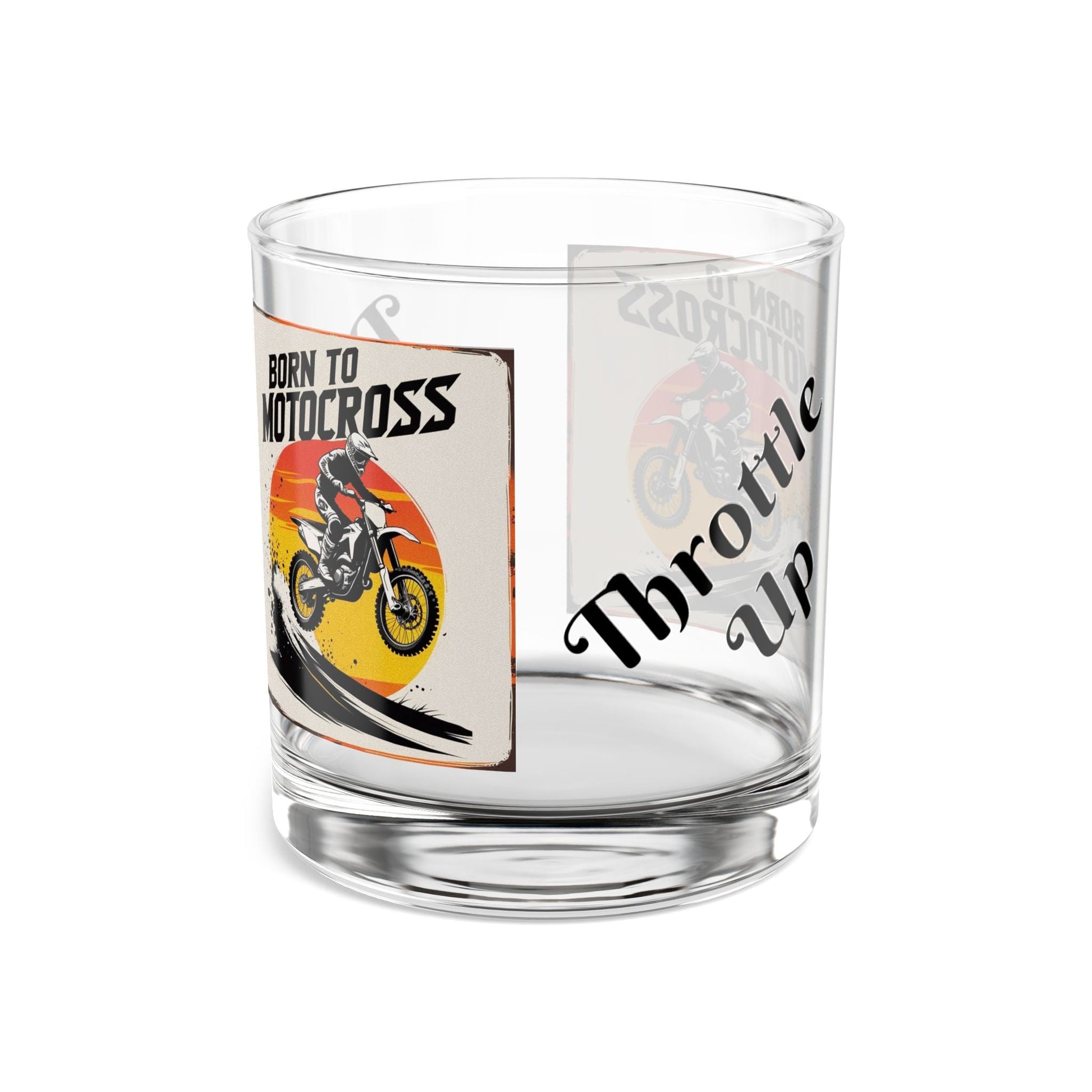 Motocross Rocks Glass - (Whiskey) Throttle Up Design - SJM Print Store