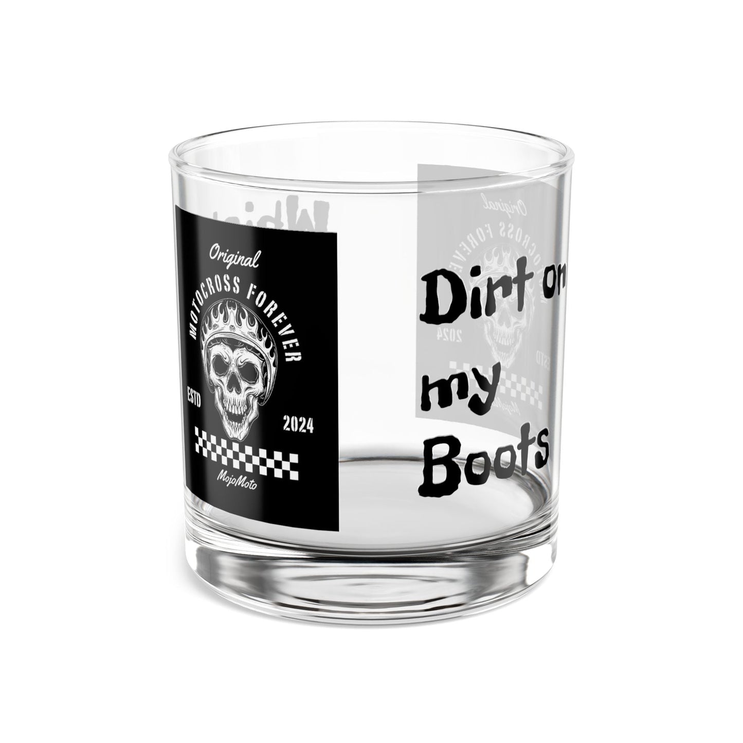Motorcross Whiskey Rocks Glass - 10oz - Perfect for Riders and Enthusiasts Alike - SJM Print Store