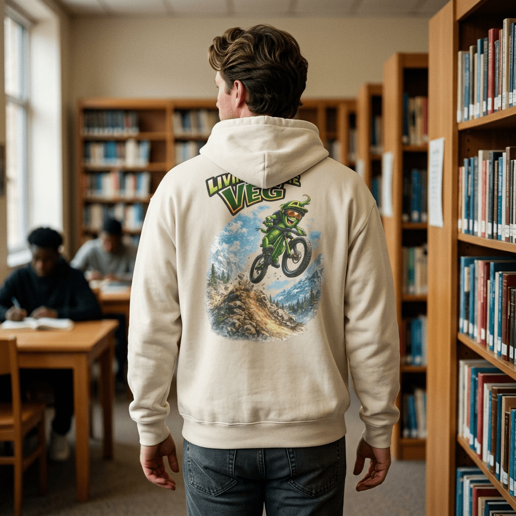 Mountain Biking Runner Bean Hoodie - SJM Print Store