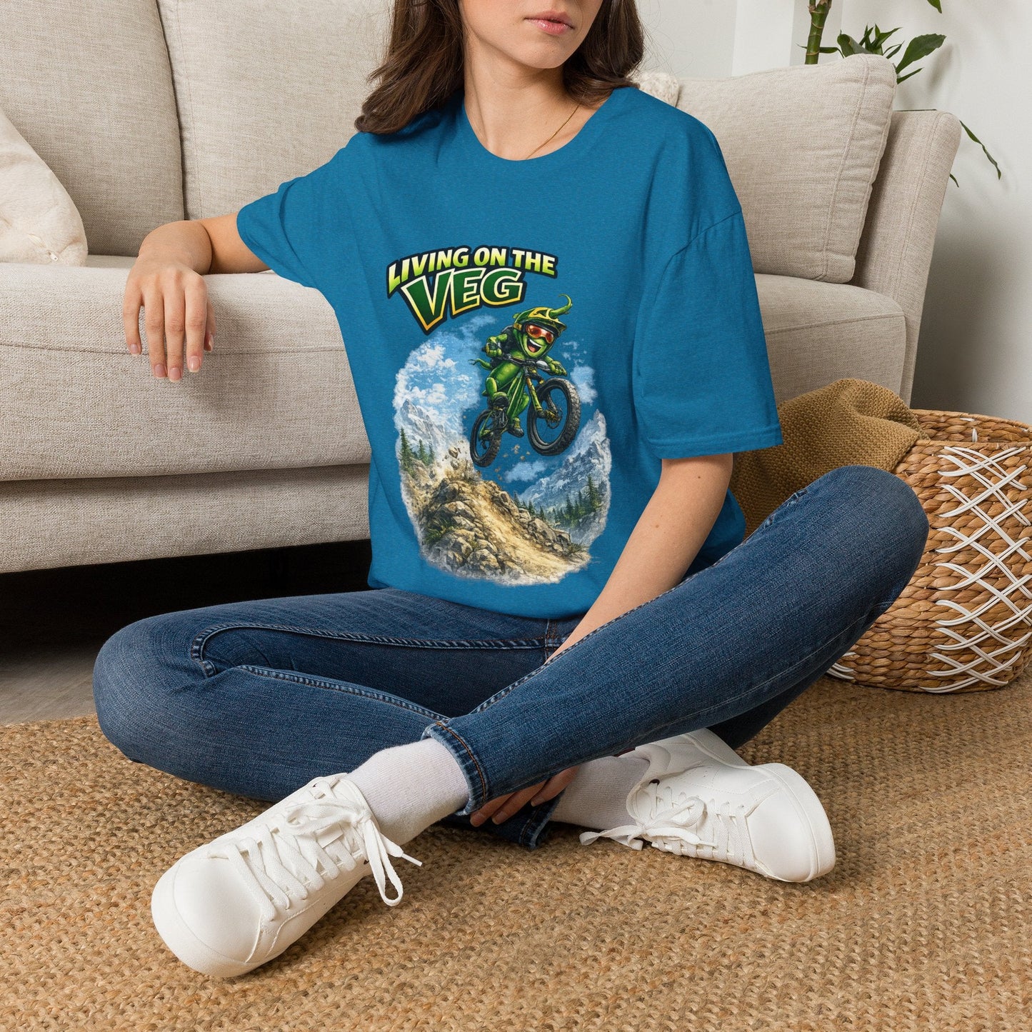 Mountain Biking Runner Bean T-Shirt - SJM Print Store