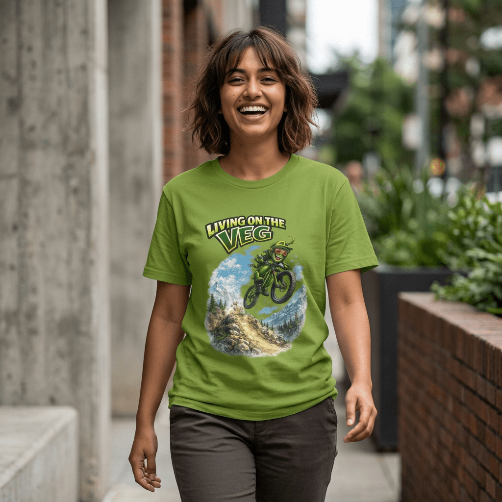 Mountain Biking Runner Bean T-Shirt - SJM Print Store