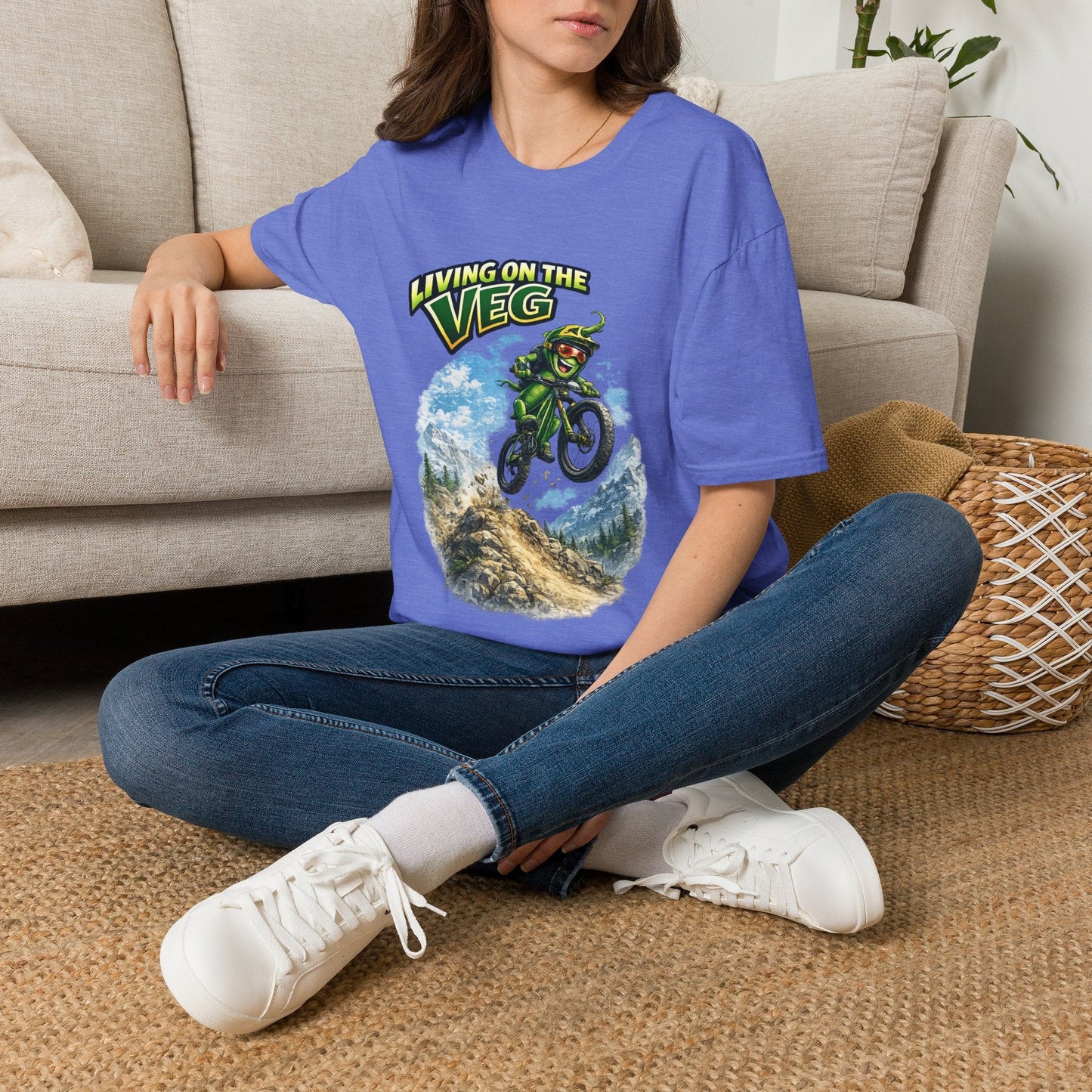 Mountain Biking Runner Bean T-Shirt - SJM Print Store