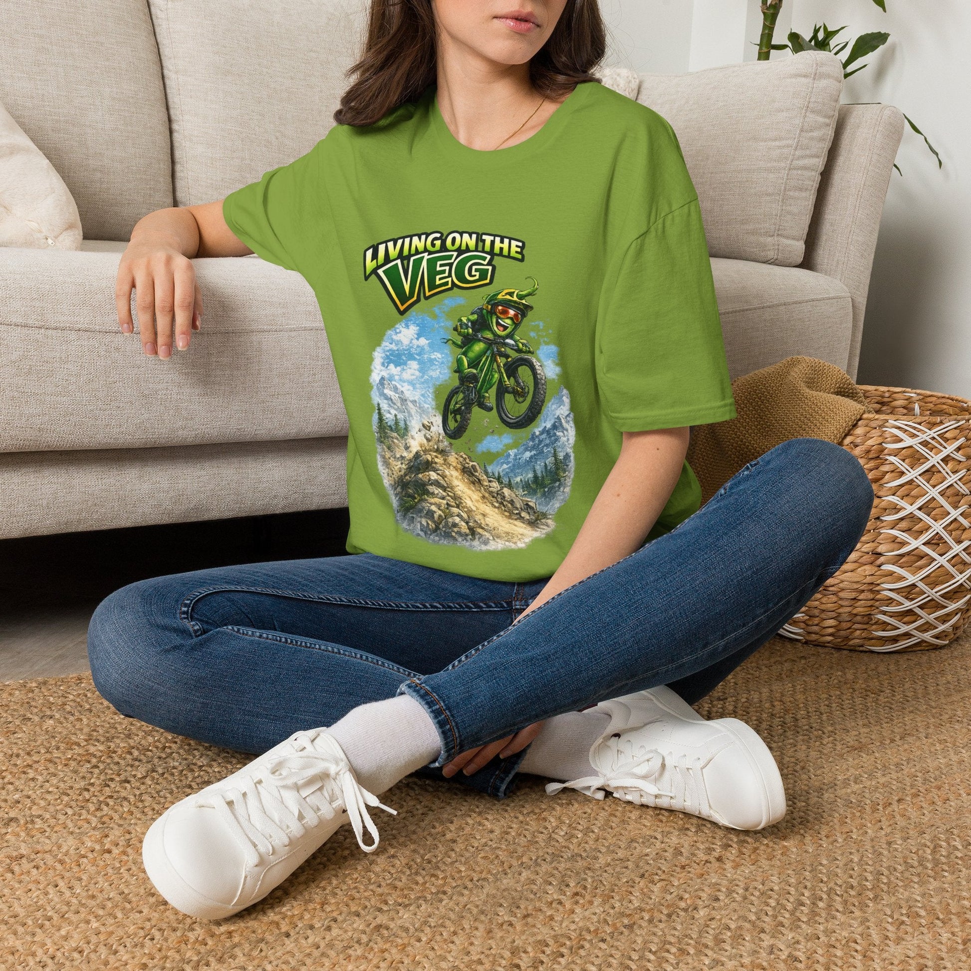 Mountain Biking Runner Bean T-Shirt - SJM Print Store