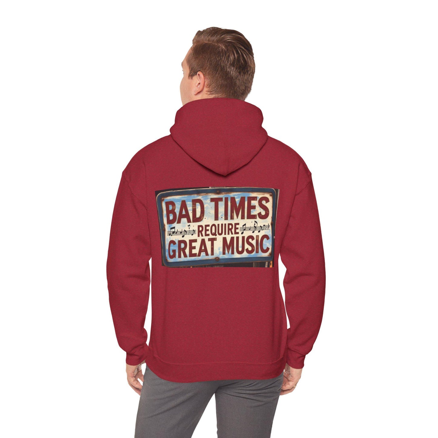 Music is the food of life Unisex Hooded Sweatshirt | Perfect Gift for Her or Him, Music Lovers, Birthdays, Christmas, Concerts, Cozy Wear, Relaxation - SJM Print Store