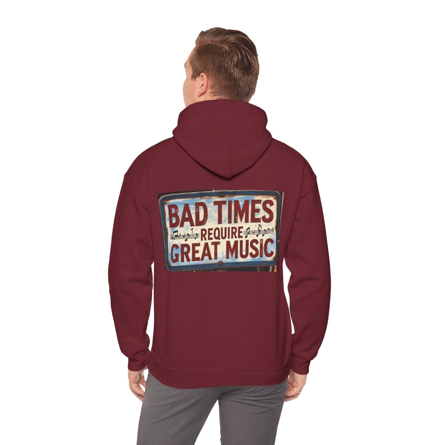 Music is the food of life Unisex Hooded Sweatshirt | Perfect Gift for Her or Him, Music Lovers, Birthdays, Christmas, Concerts, Cozy Wear, Relaxation - SJM Print Store