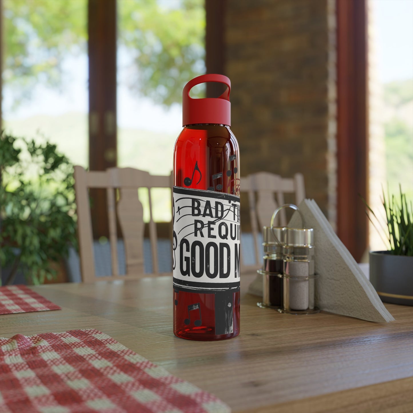 Music Water Bottle Bad Times Require Good Music Re useable Bottle - SJM Print Store