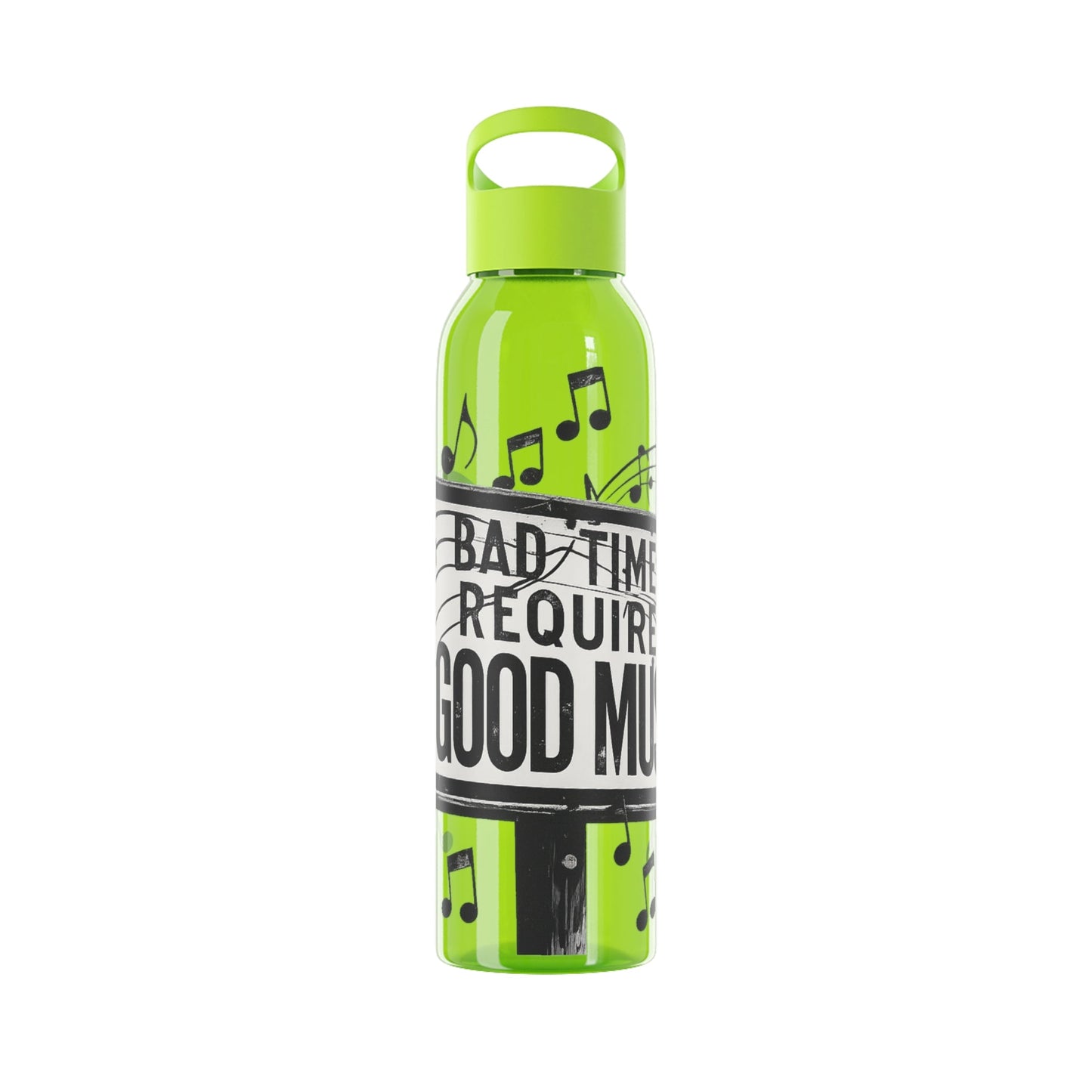 Music Water Bottle Bad Times Require Good Music Re useable Bottle - SJM Print Store