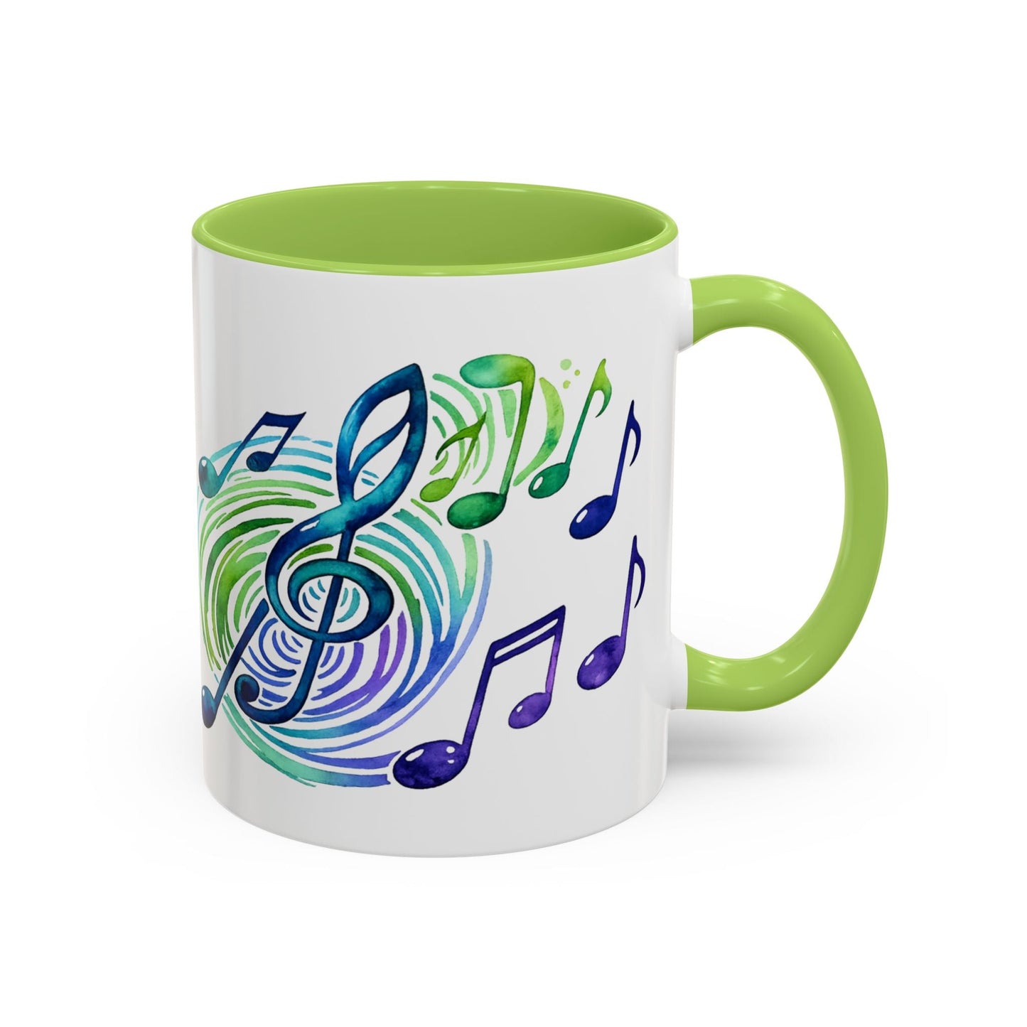 Musical Notes Accent Coffee Mug | Music Lover Mug | Gift for Singers, Musicians & Music Fans | Ceramic Accent Mug - SJM Print Store