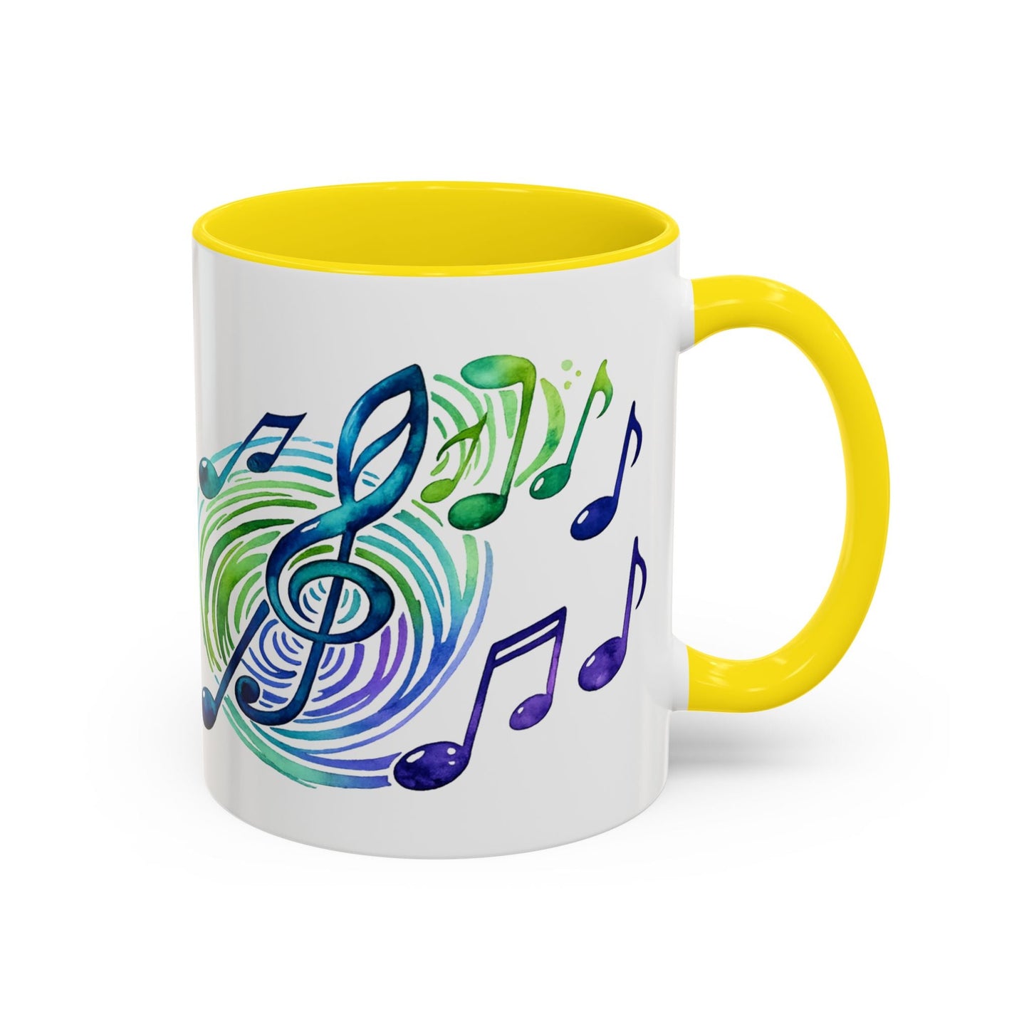 Musical Notes Accent Coffee Mug | Music Lover Mug | Gift for Singers, Musicians & Music Fans | Ceramic Accent Mug - SJM Print Store