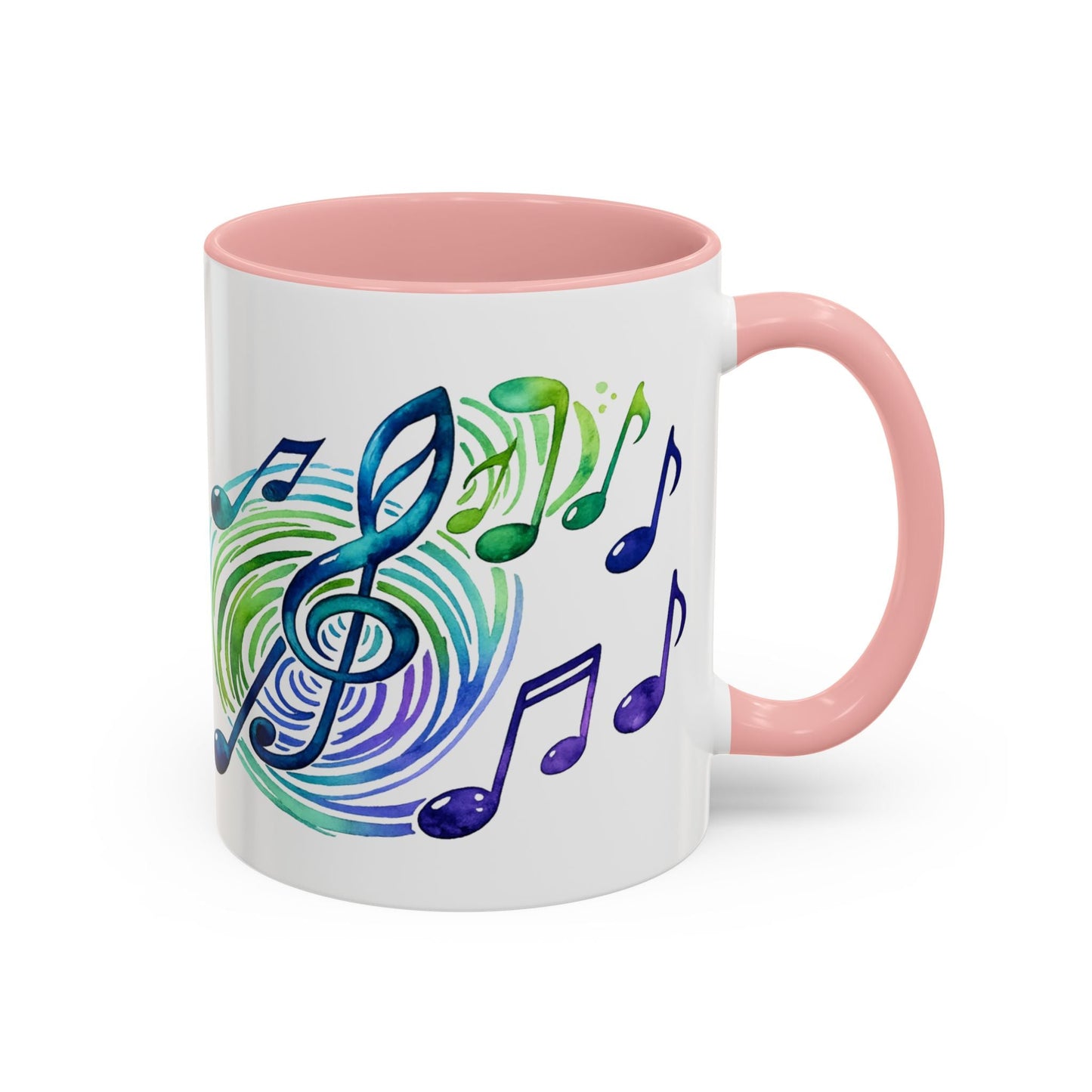 Musical Notes Accent Coffee Mug | Music Lover Mug | Gift for Singers, Musicians & Music Fans | Ceramic Accent Mug - SJM Print Store