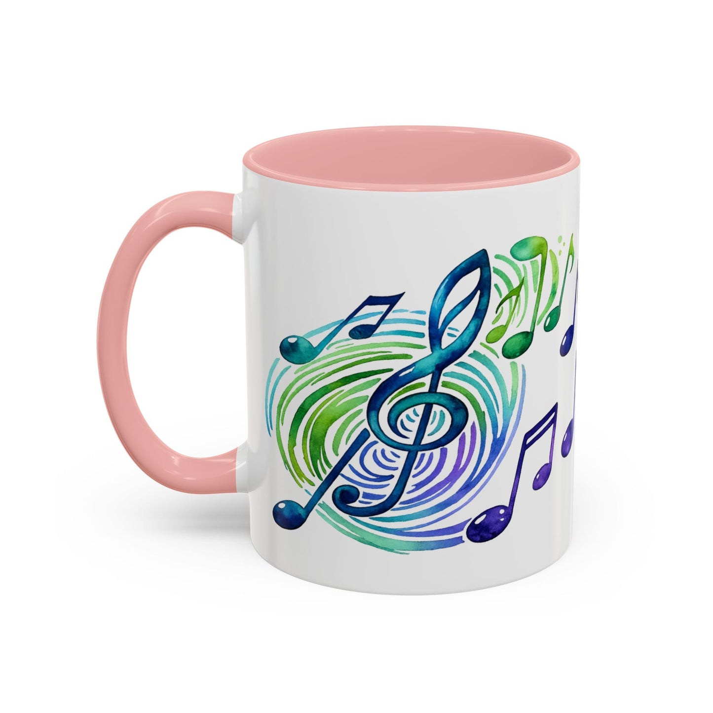 Musical Notes Accent Coffee Mug | Music Lover Mug | Gift for Singers, Musicians & Music Fans | Ceramic Accent Mug - SJM Print Store