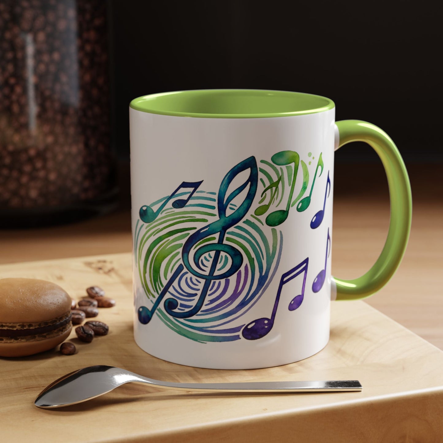 Musical Notes Accent Coffee Mug | Music Lover Mug | Gift for Singers, Musicians & Music Fans | Ceramic Accent Mug - SJM Print Store