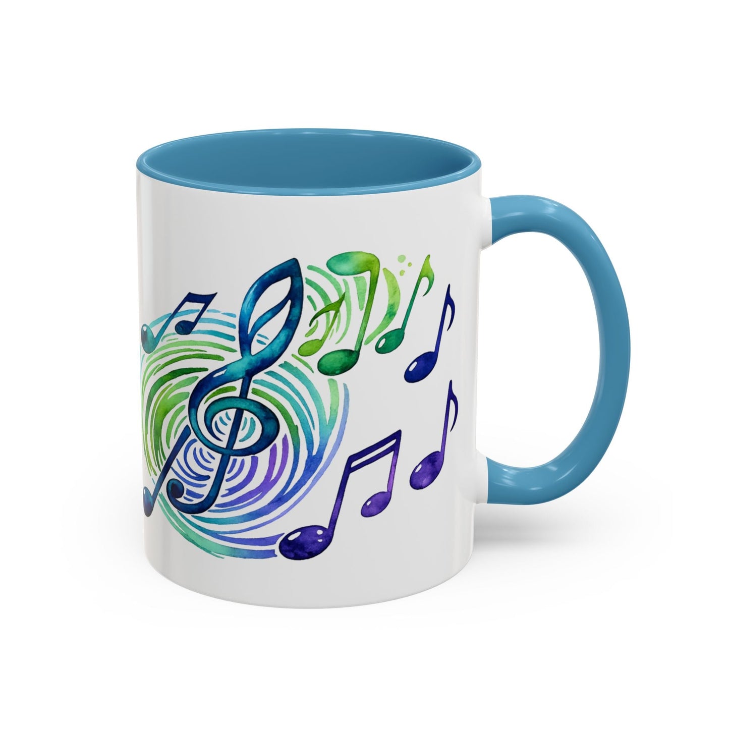 Musical Notes Accent Coffee Mug | Music Lover Mug | Gift for Singers, Musicians & Music Fans | Ceramic Accent Mug - SJM Print Store