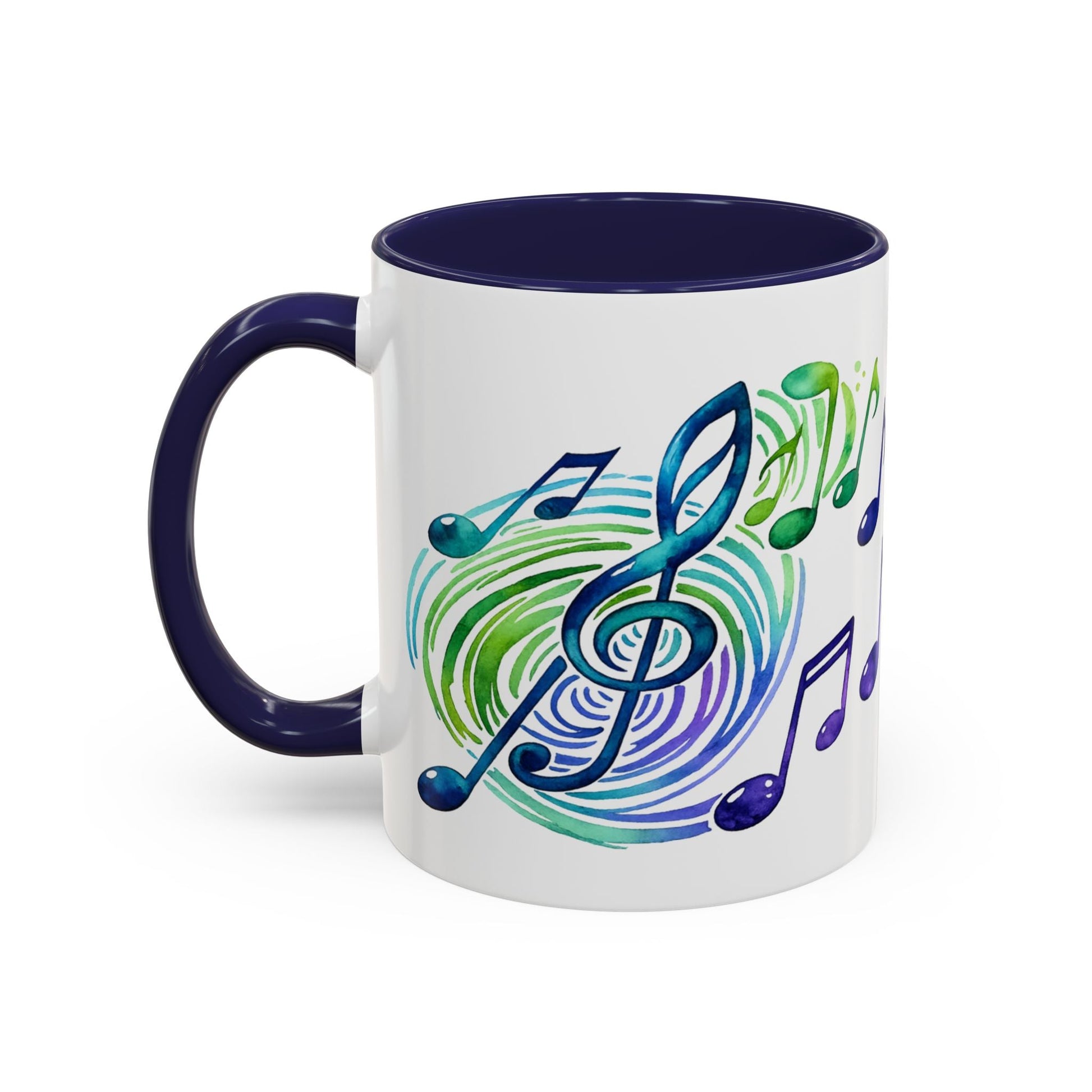 Musical Notes Accent Coffee Mug | Music Lover Mug | Gift for Singers, Musicians & Music Fans | Ceramic Accent Mug - SJM Print Store