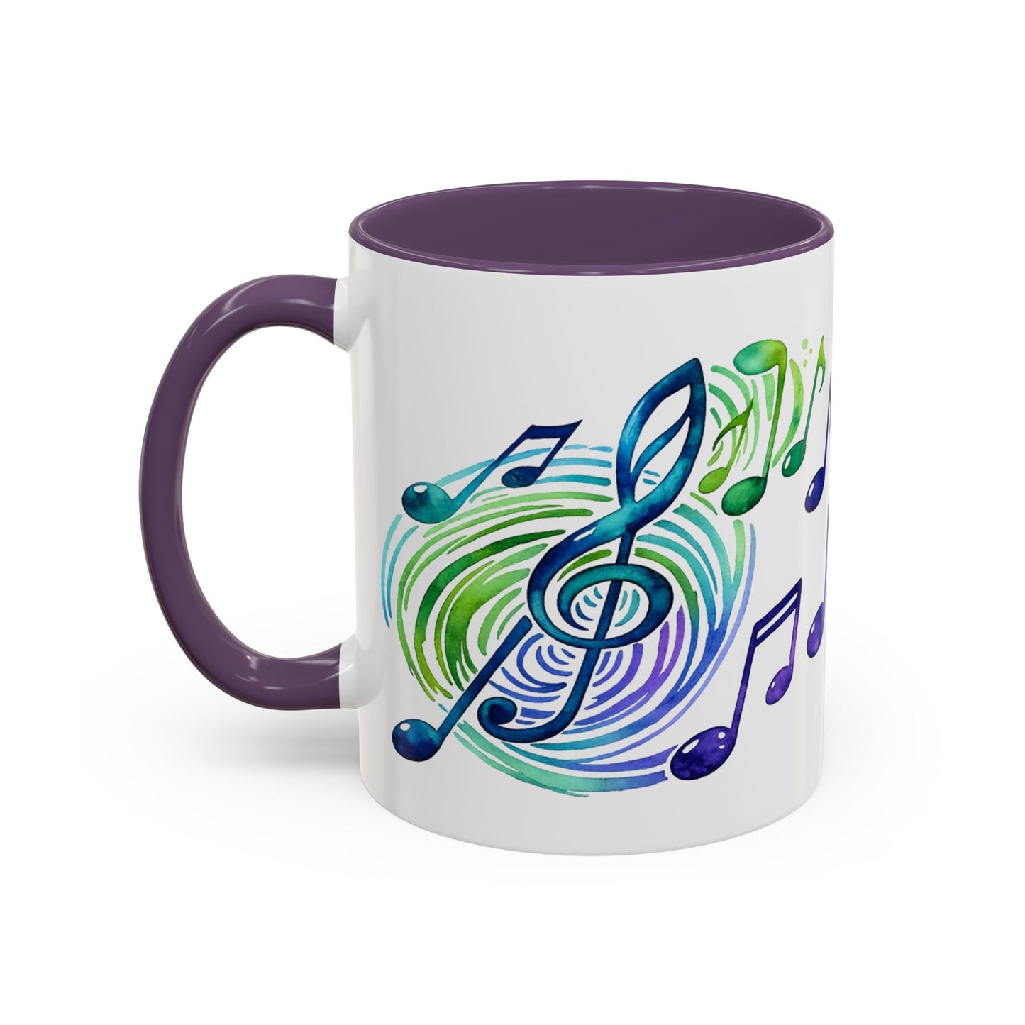 Musical Notes Accent Coffee Mug | Music Lover Mug | Gift for Singers, Musicians & Music Fans | Ceramic Accent Mug - SJM Print Store