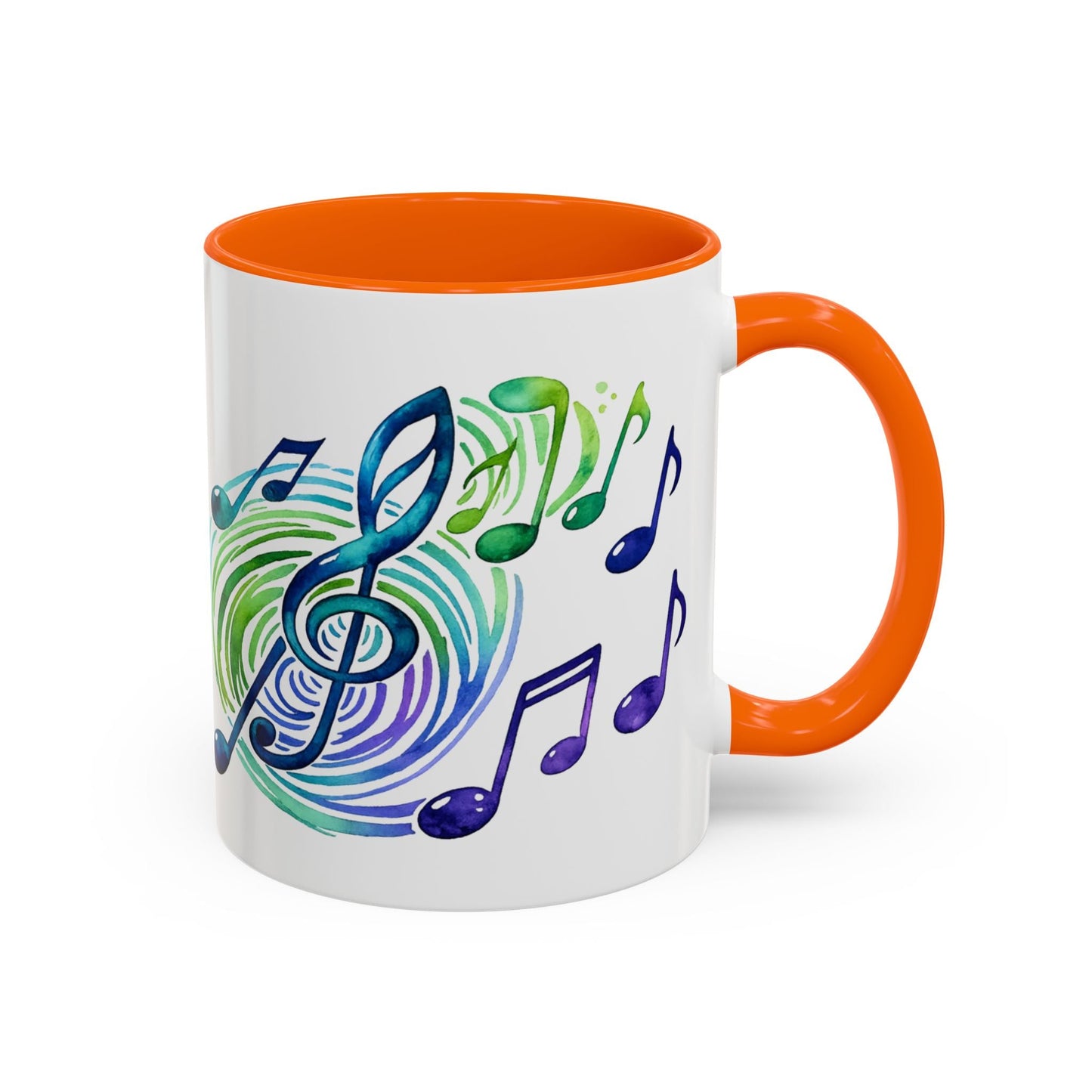 Musical Notes Accent Coffee Mug | Music Lover Mug | Gift for Singers, Musicians & Music Fans | Ceramic Accent Mug - SJM Print Store