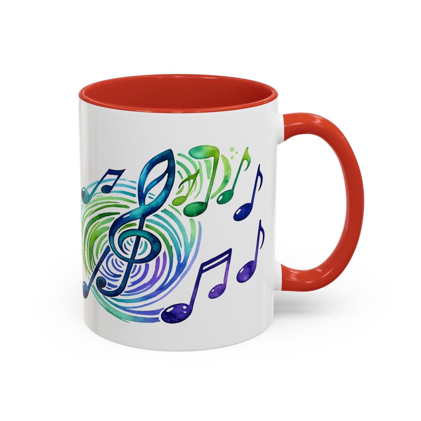 Musical Notes Accent Coffee Mug | Music Lover Mug | Gift for Singers, Musicians & Music Fans | Ceramic Accent Mug - SJM Print Store
