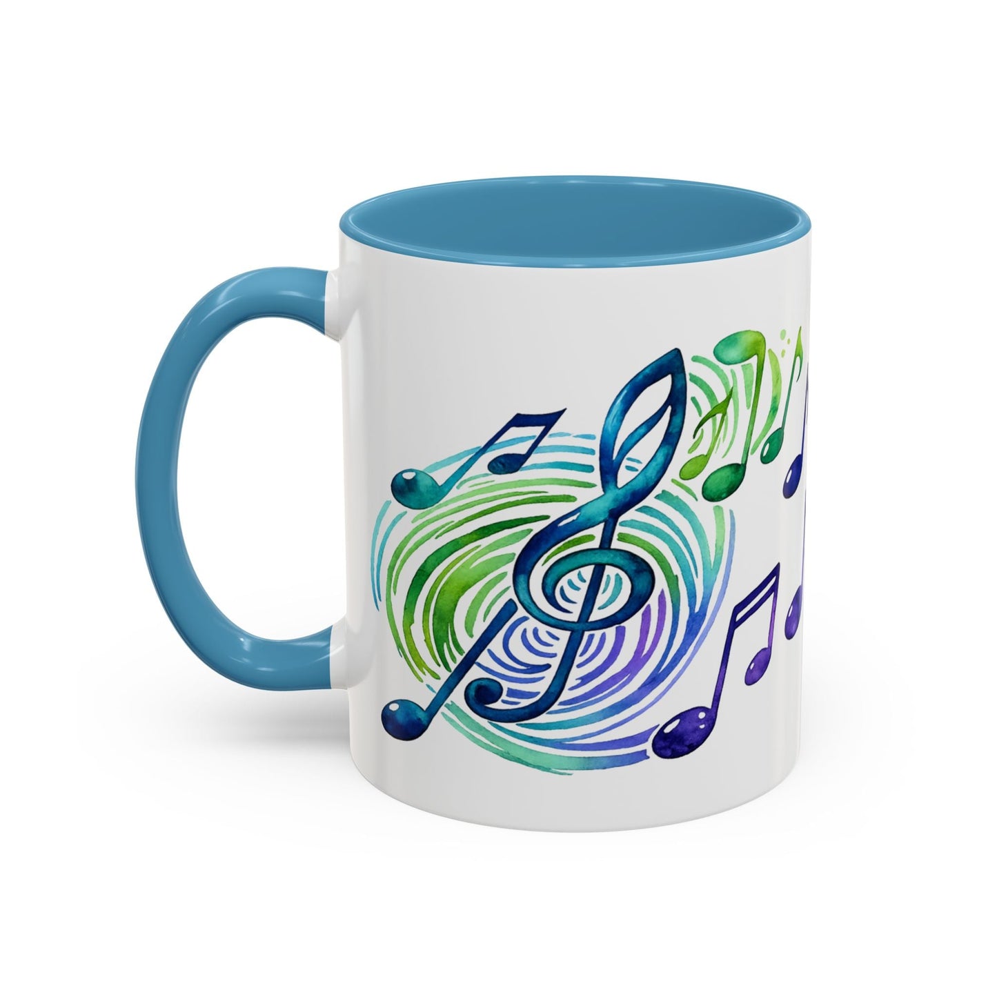 Musical Notes Accent Coffee Mug | Music Lover Mug | Gift for Singers, Musicians & Music Fans | Ceramic Accent Mug - SJM Print Store