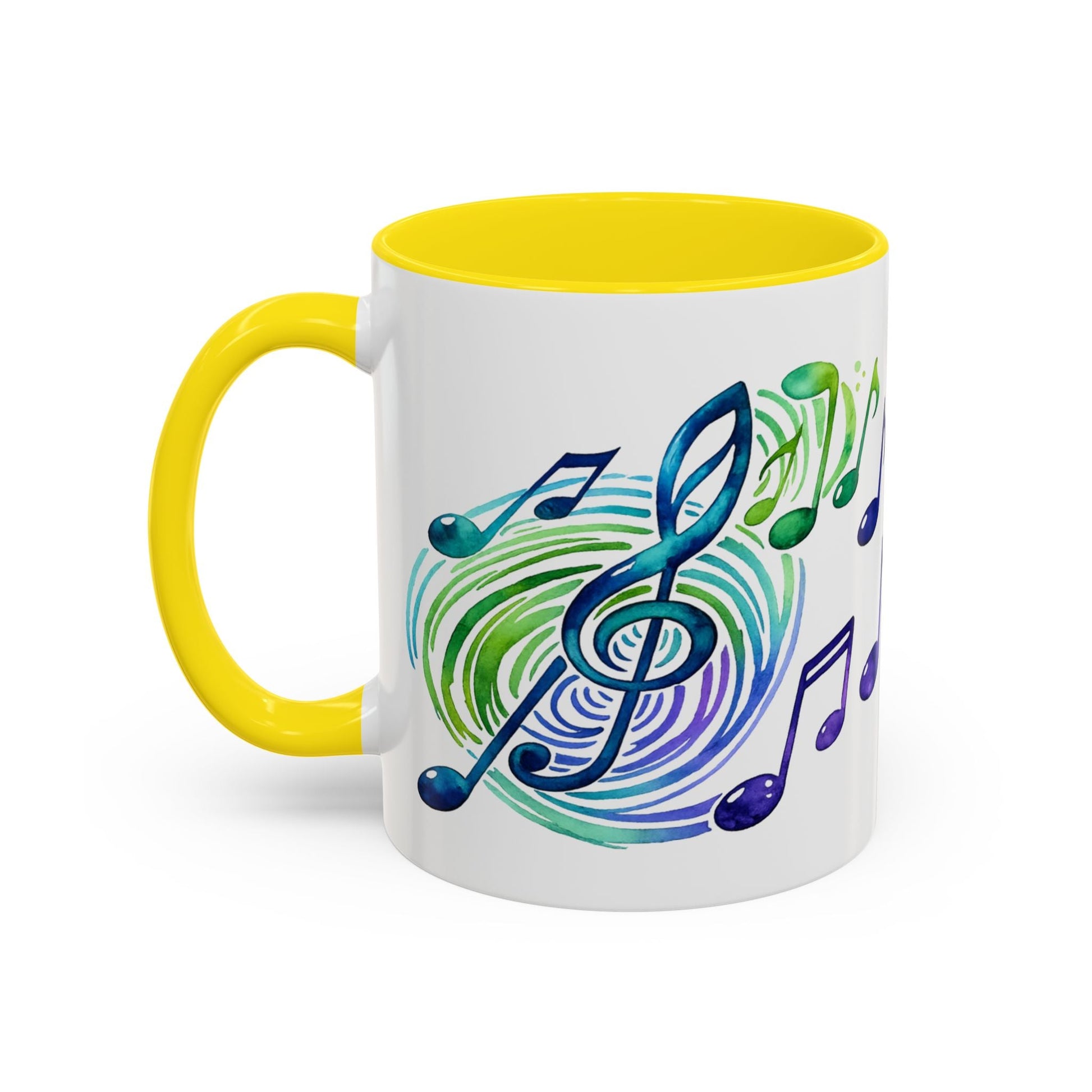 Musical Notes Accent Coffee Mug | Music Lover Mug | Gift for Singers, Musicians & Music Fans | Ceramic Accent Mug - SJM Print Store
