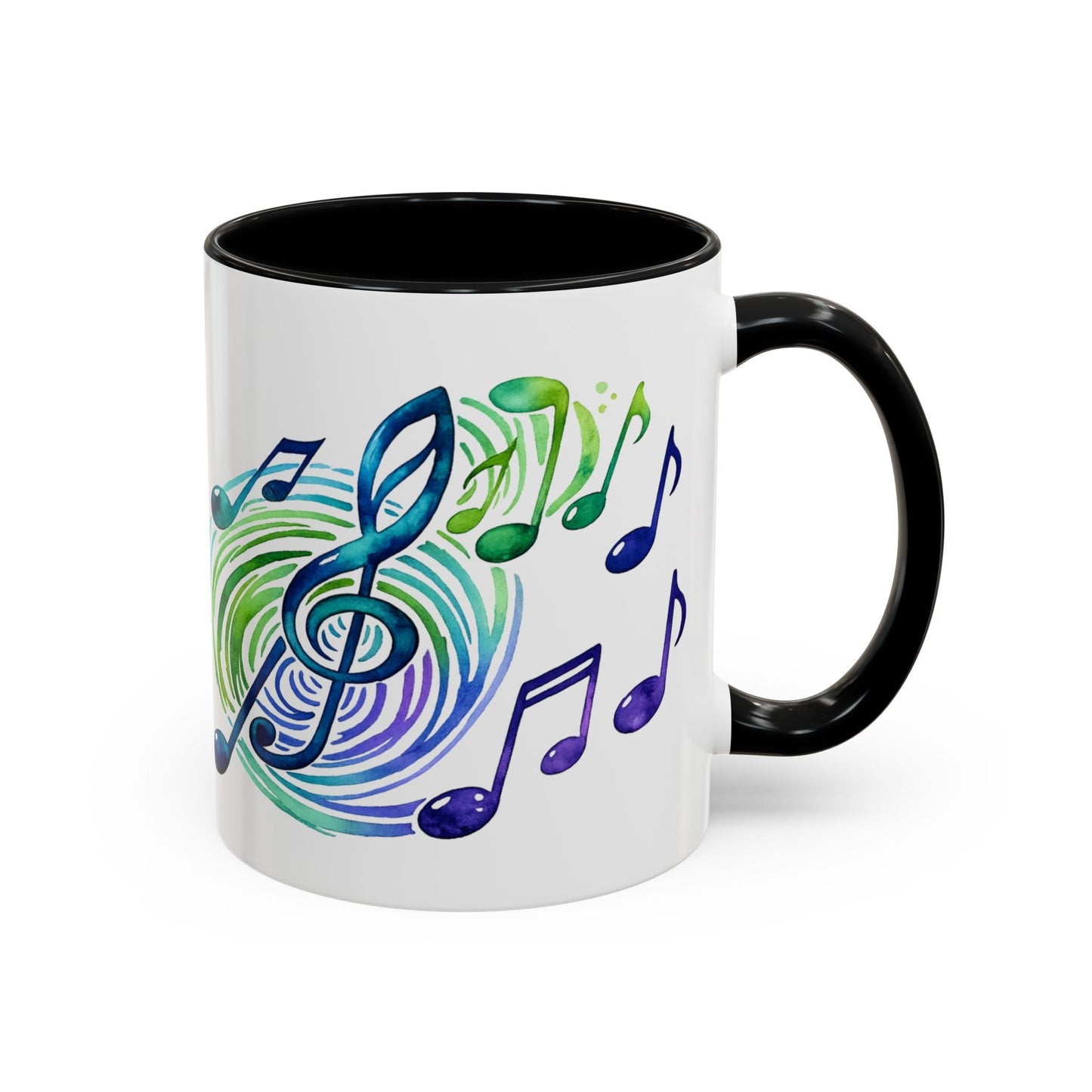 Musical Notes Accent Coffee Mug | Music Lover Mug | Gift for Singers, Musicians & Music Fans | Ceramic Accent Mug - SJM Print Store