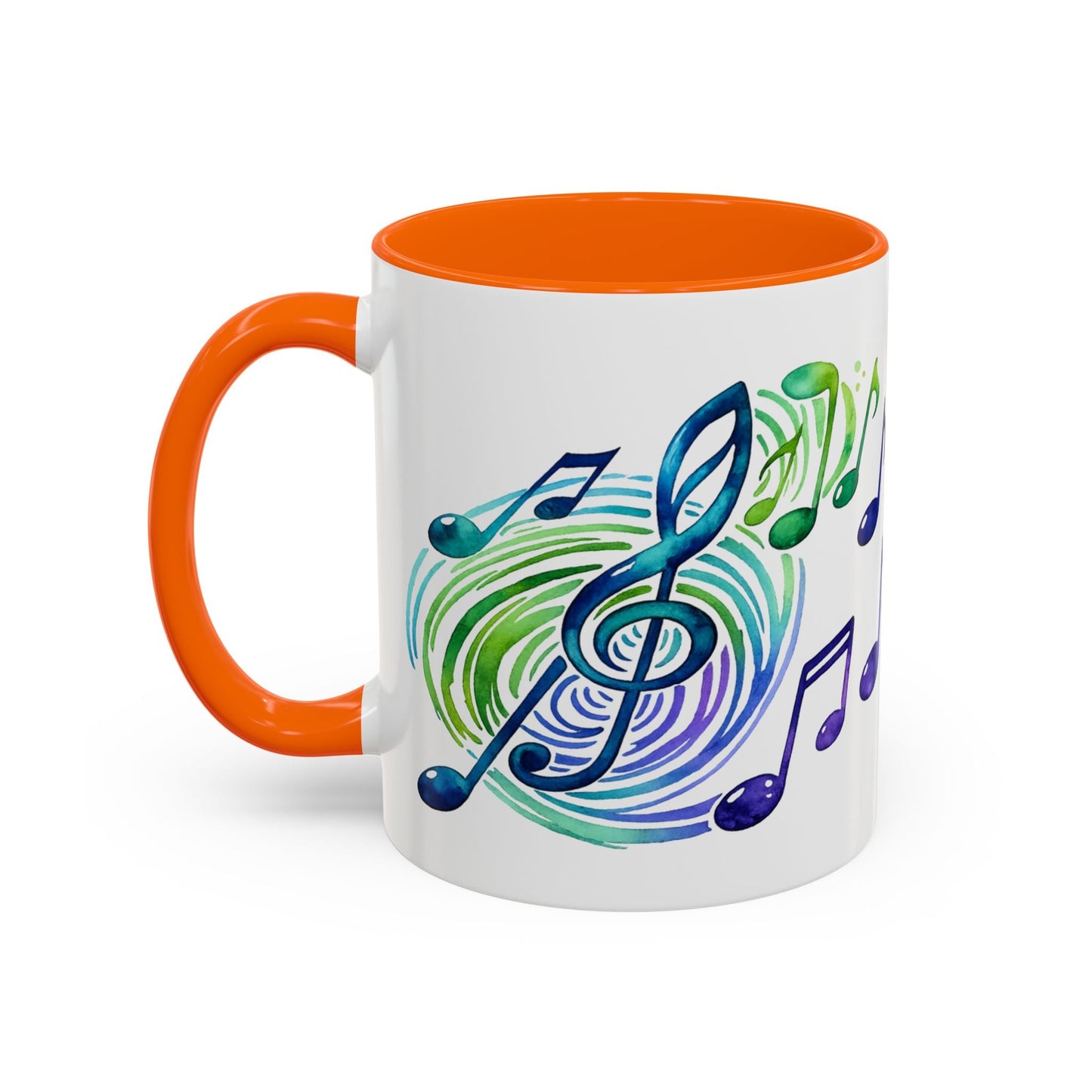 Musical Notes Accent Coffee Mug | Music Lover Mug | Gift for Singers, Musicians & Music Fans | Ceramic Accent Mug - SJM Print Store