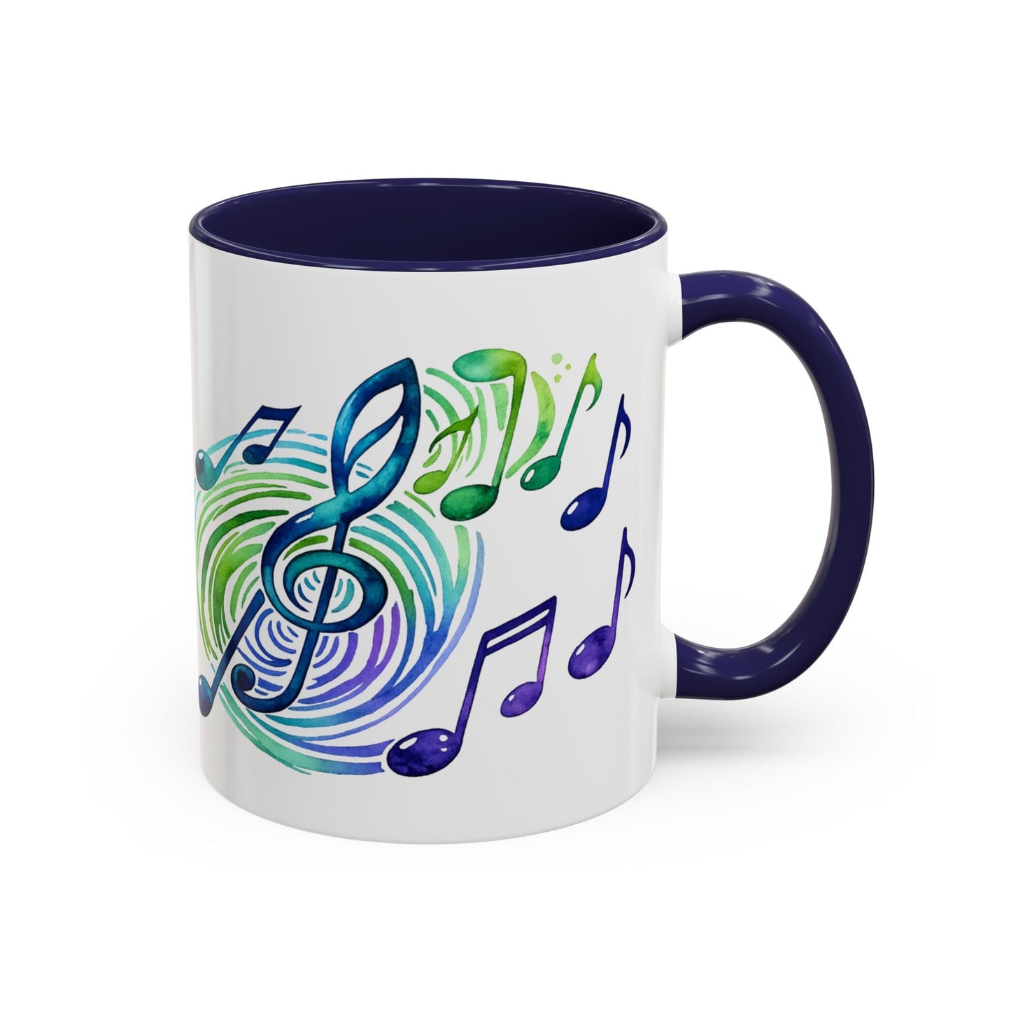 Musical Notes Accent Coffee Mug | Music Lover Mug | Gift for Singers, Musicians & Music Fans | Ceramic Accent Mug - SJM Print Store